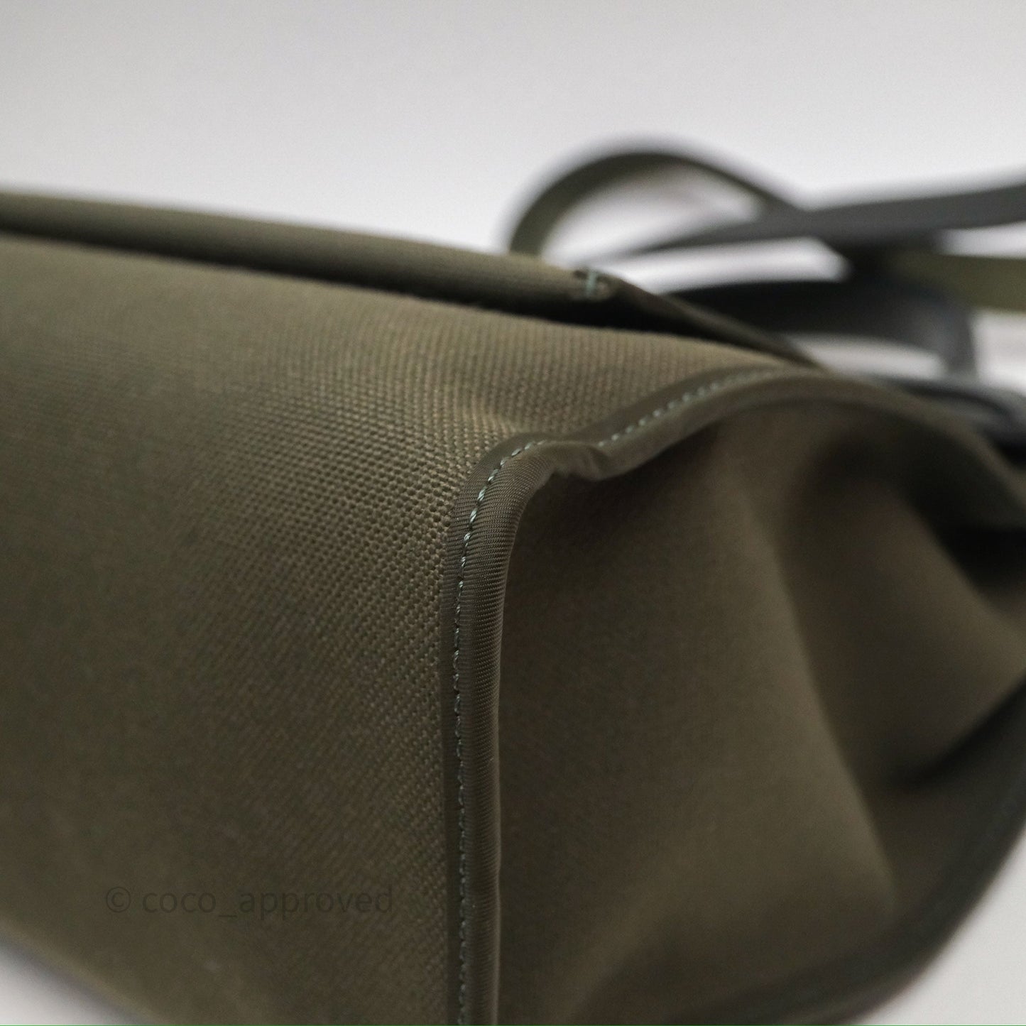 Hermès Herbag Zip 31 Khaki Canvas Palladium Hardware