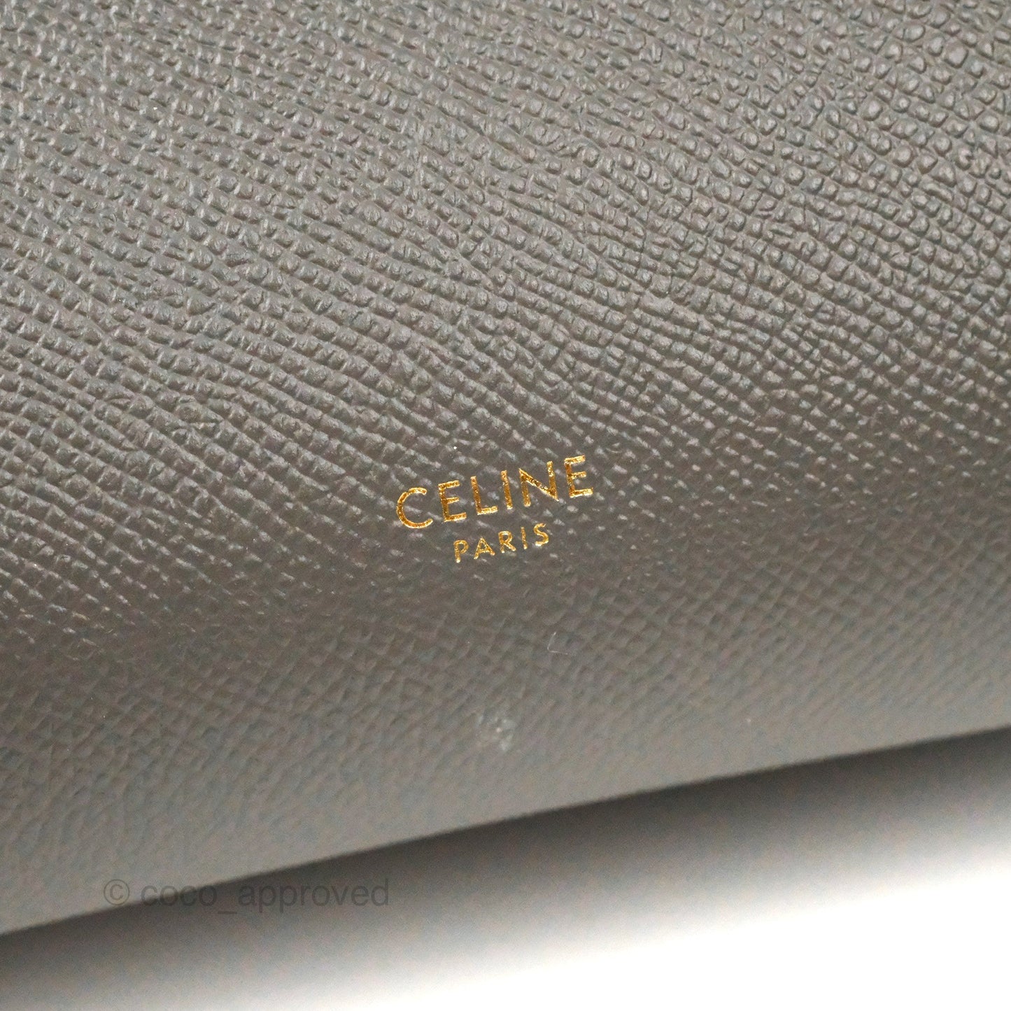 Celine Nano Belt Bag Grey Grained Calfskin Gold Hardware