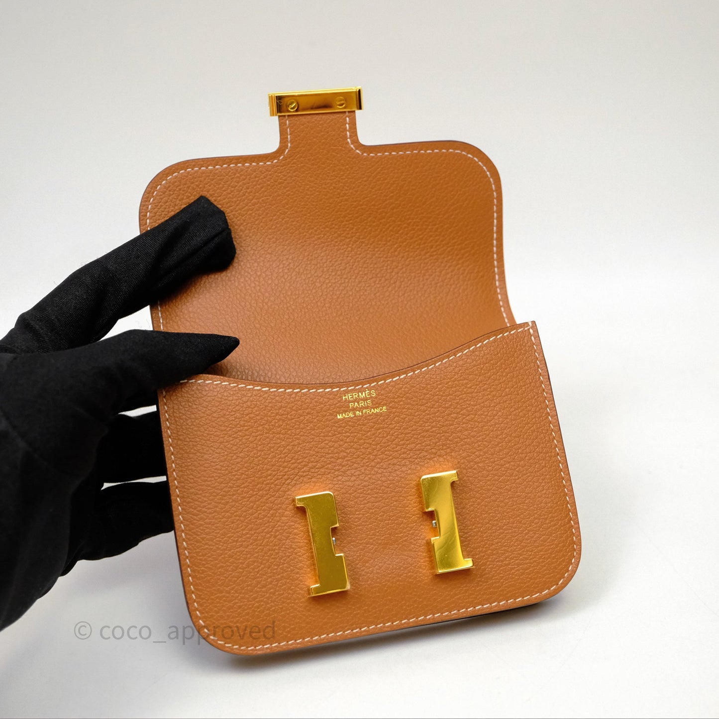 Hermès Constance Slim Wallet Gold 37 Evercolor Gold Hardware