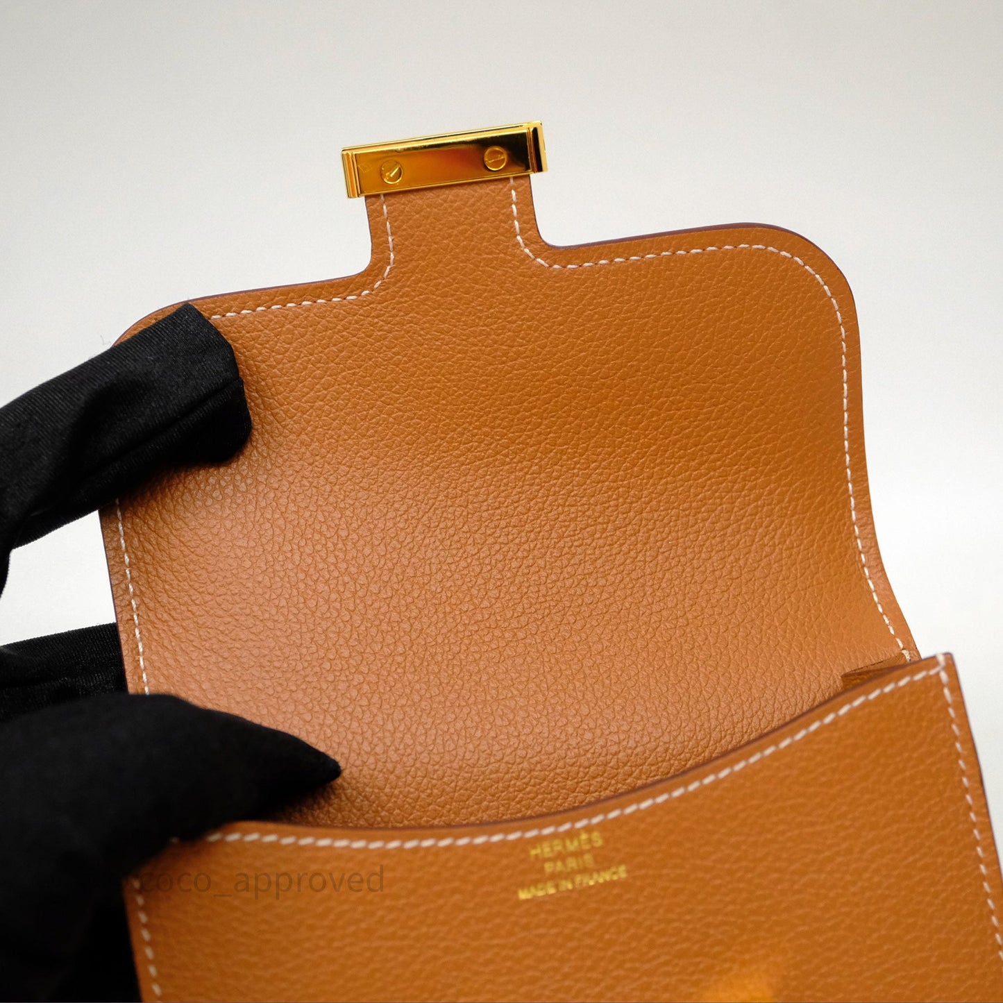 Hermès Constance Slim Wallet Gold 37 Evercolor Gold Hardware