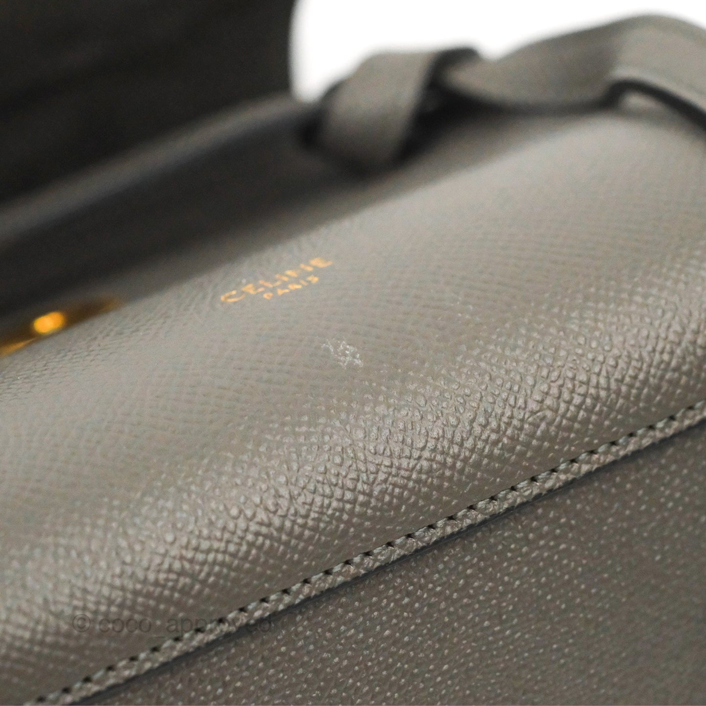Celine Nano Belt Bag Grey Grained Calfskin Gold Hardware