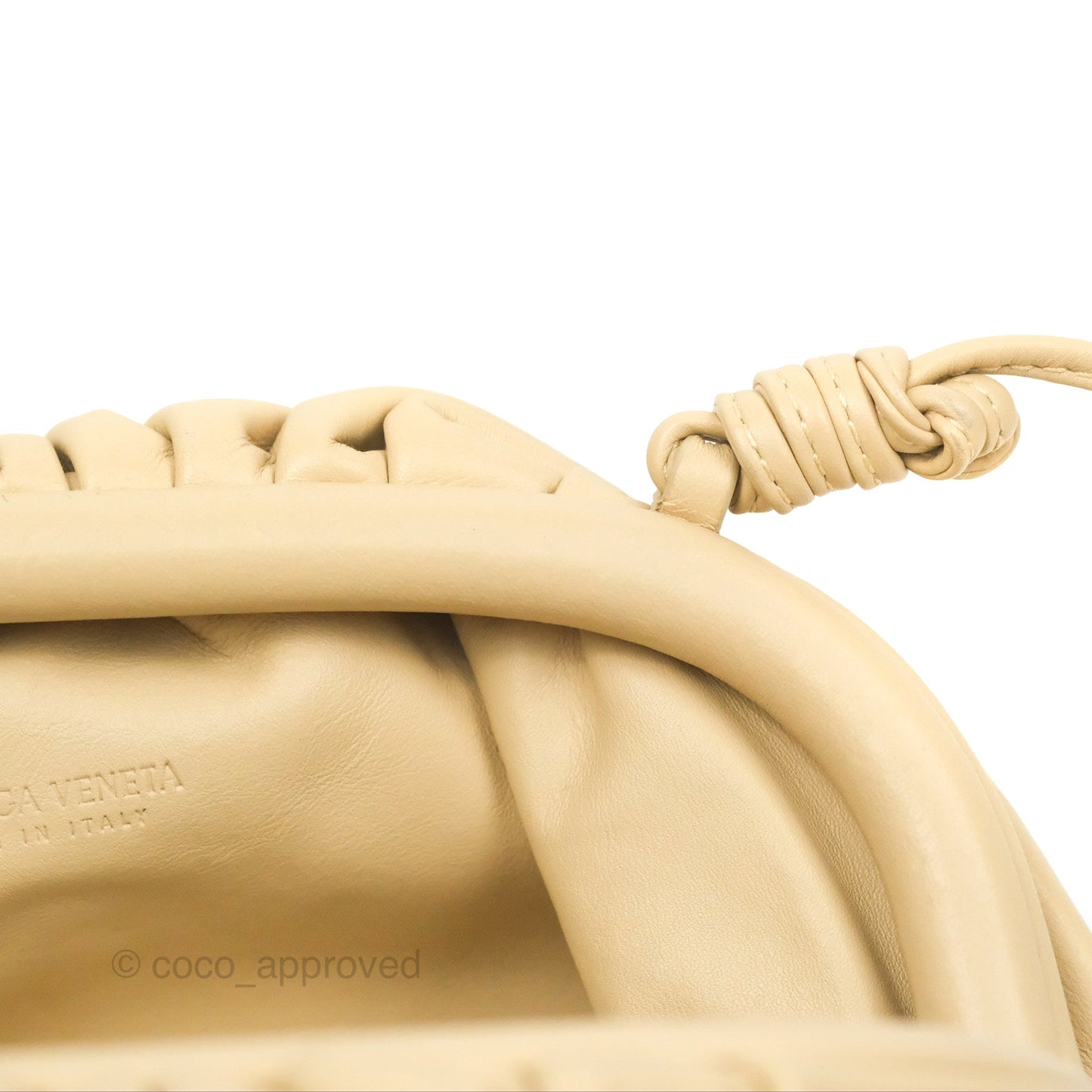 Bottega Veneta Butter Calfskin The Mini Pouch Pale Beige