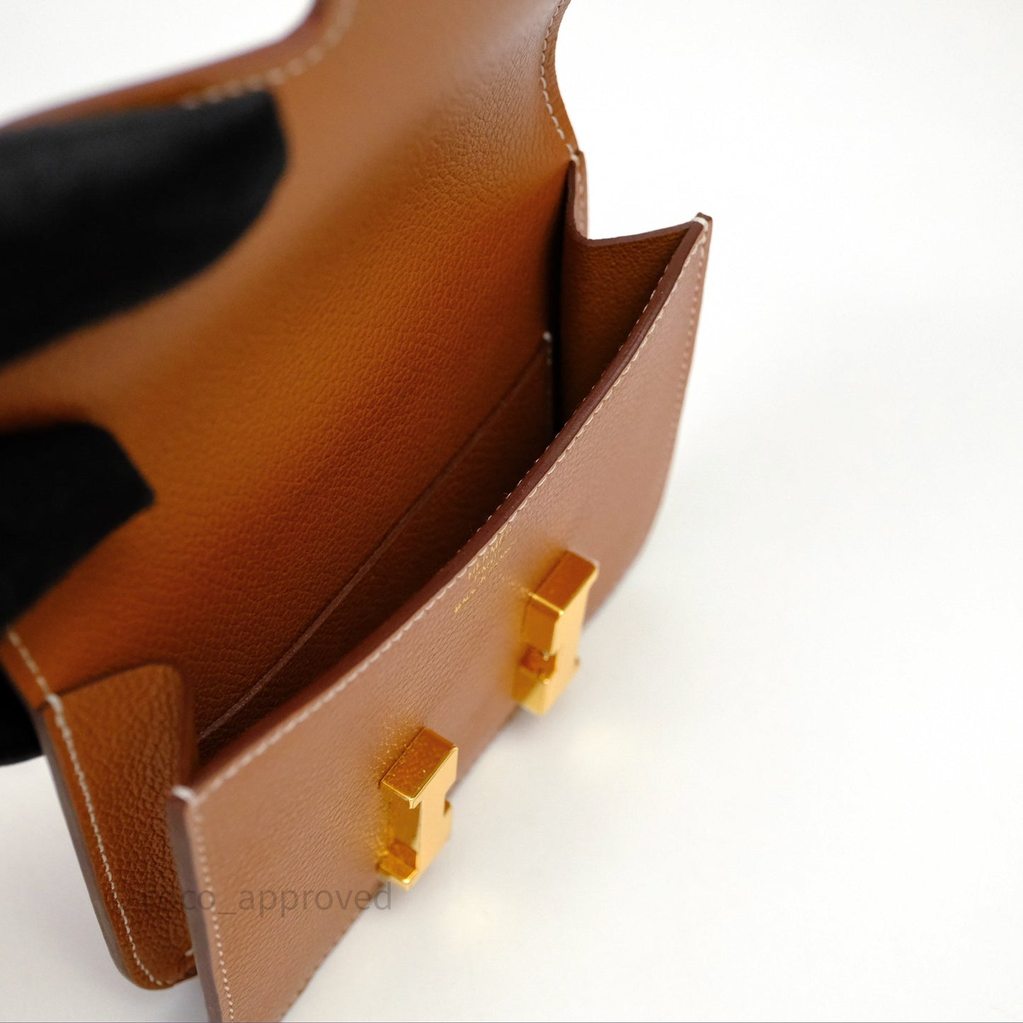 Hermès Constance Slim Wallet Gold 37 Evercolor Gold Hardware