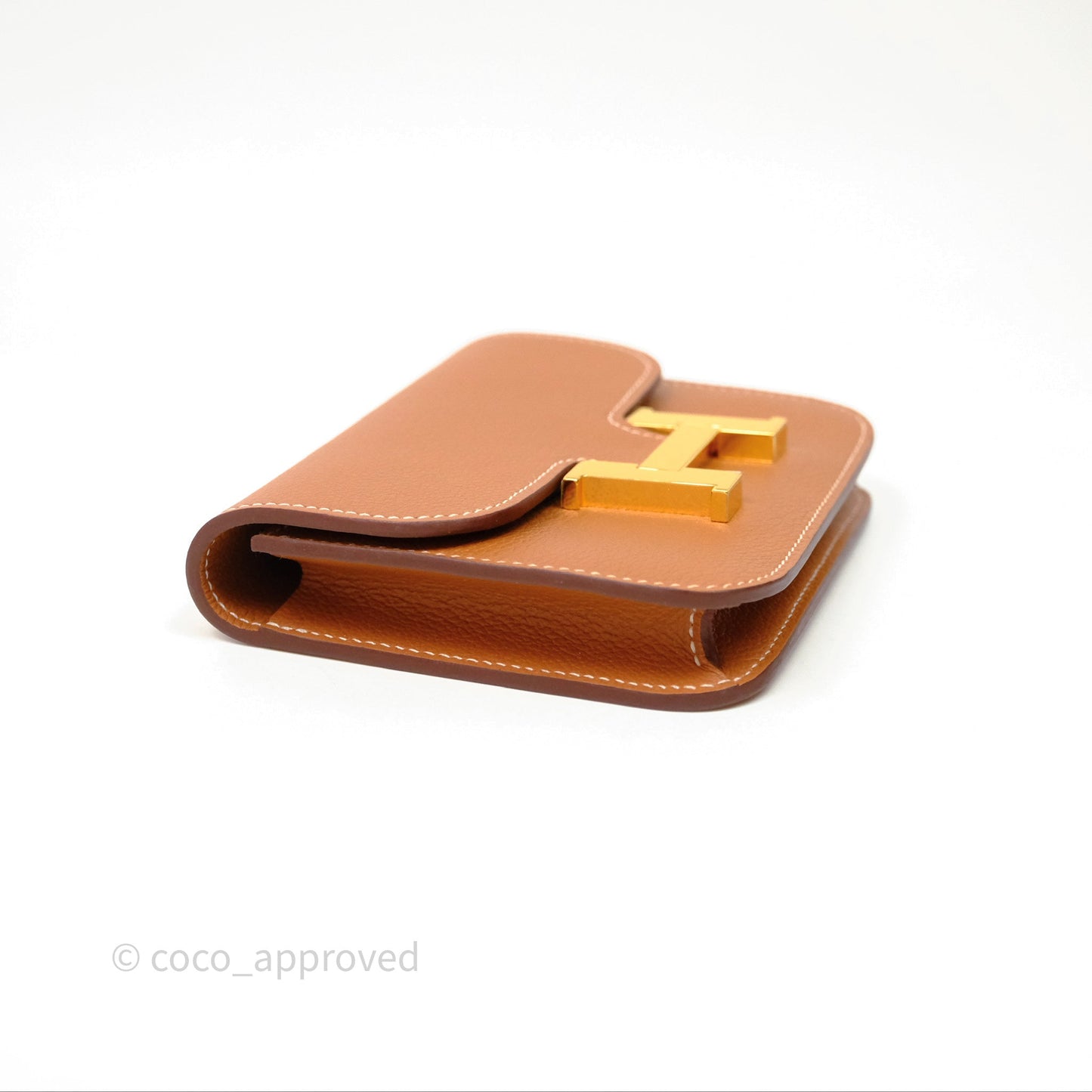 Hermès Constance Slim Wallet Gold 37 Evercolor Gold Hardware
