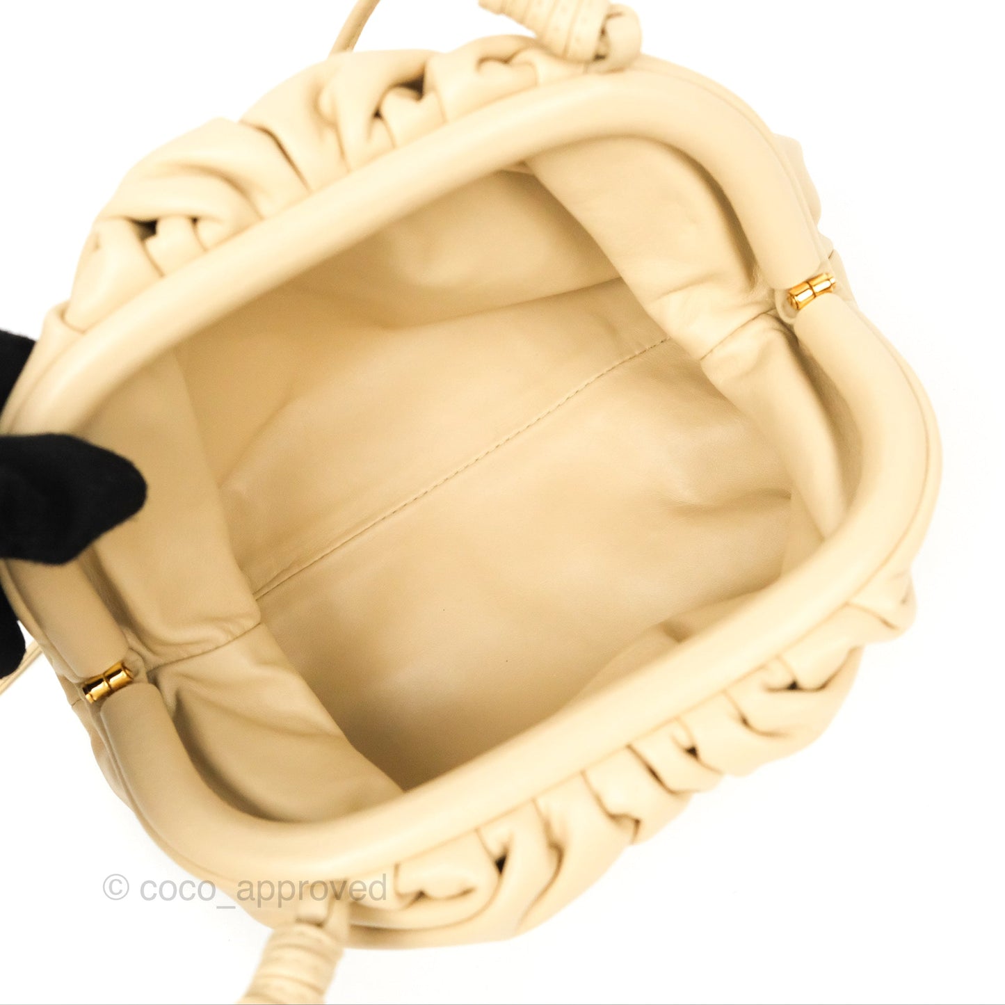 Bottega Veneta Butter Calfskin The Mini Pouch Pale Beige