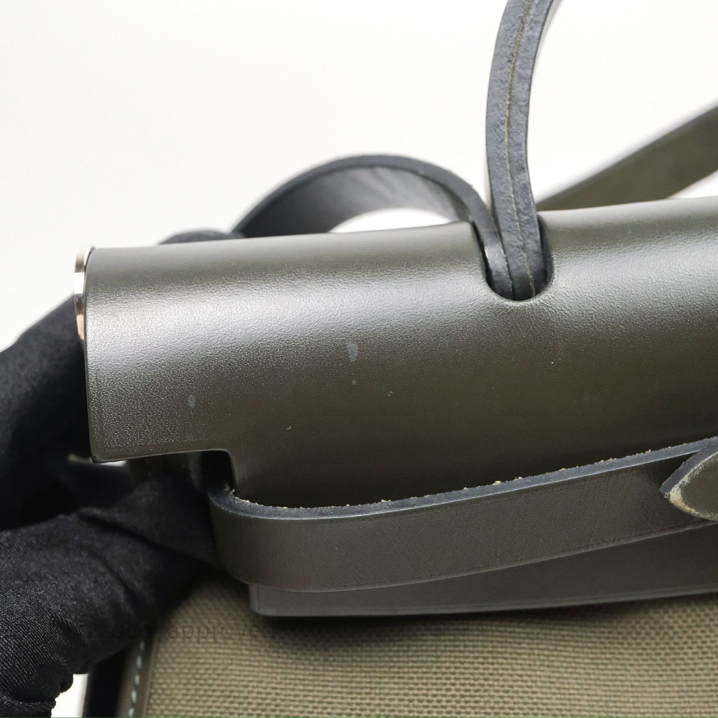 Hermès Herbag Zip 31 Khaki Canvas Palladium Hardware