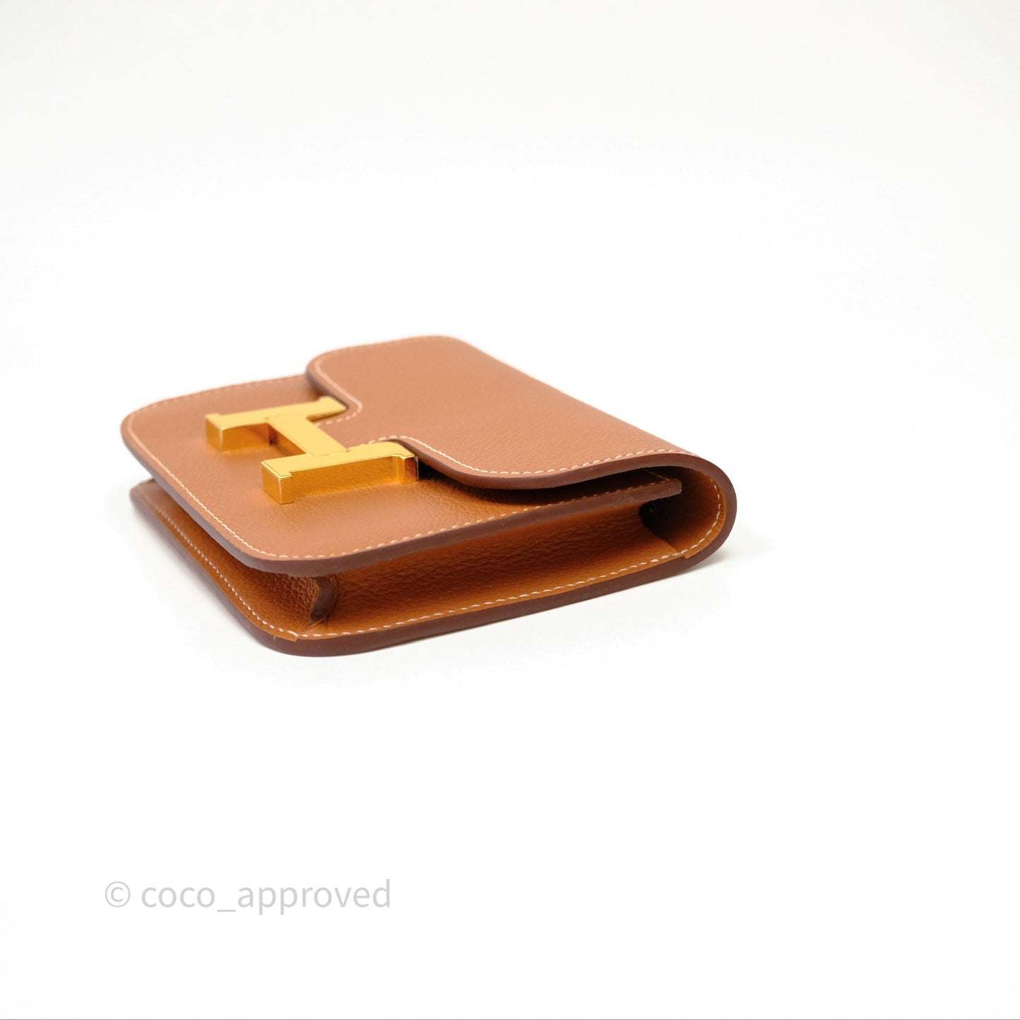 Hermès Constance Slim Wallet Gold 37 Evercolor Gold Hardware