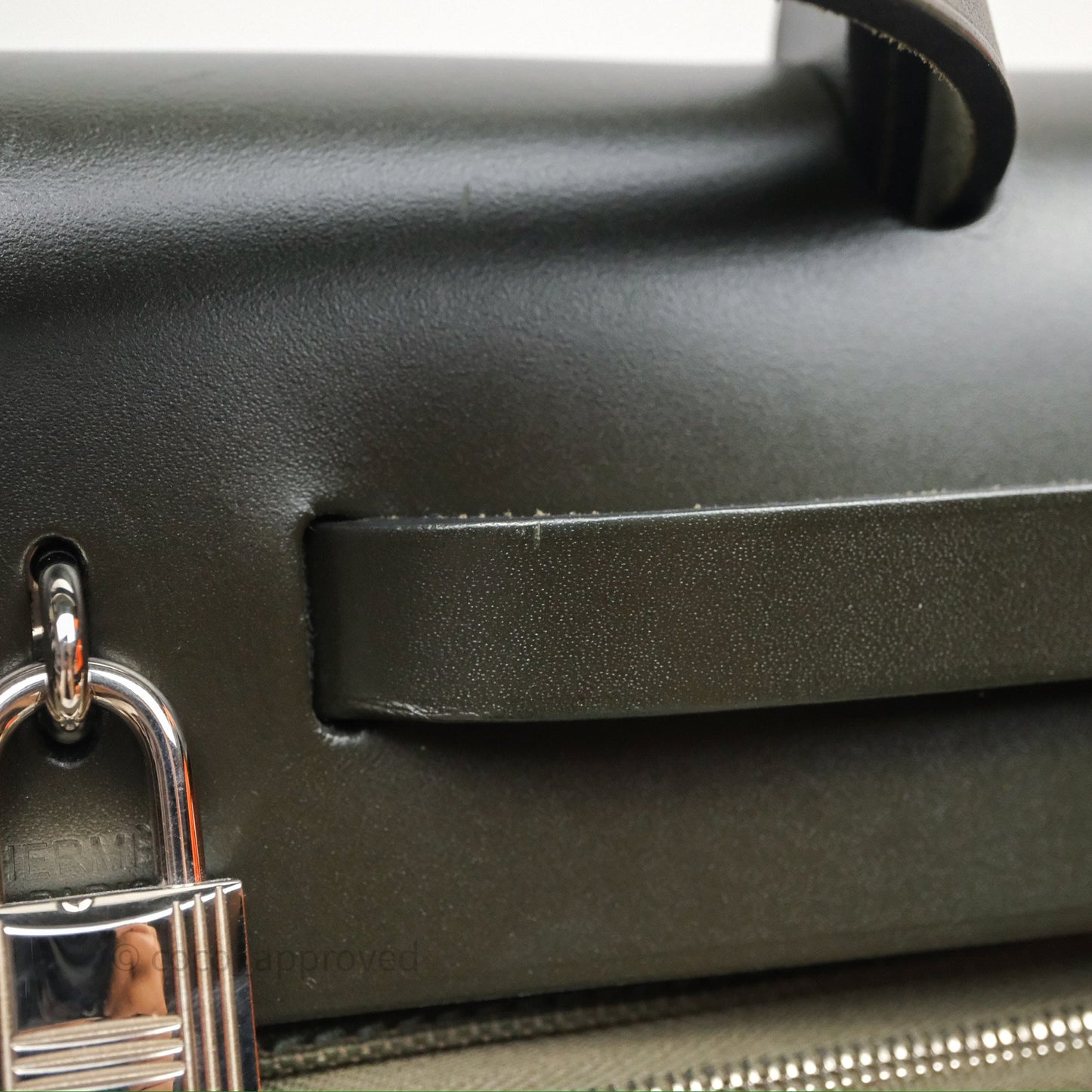 Hermès Herbag Zip 31 Khaki Canvas Palladium Hardware