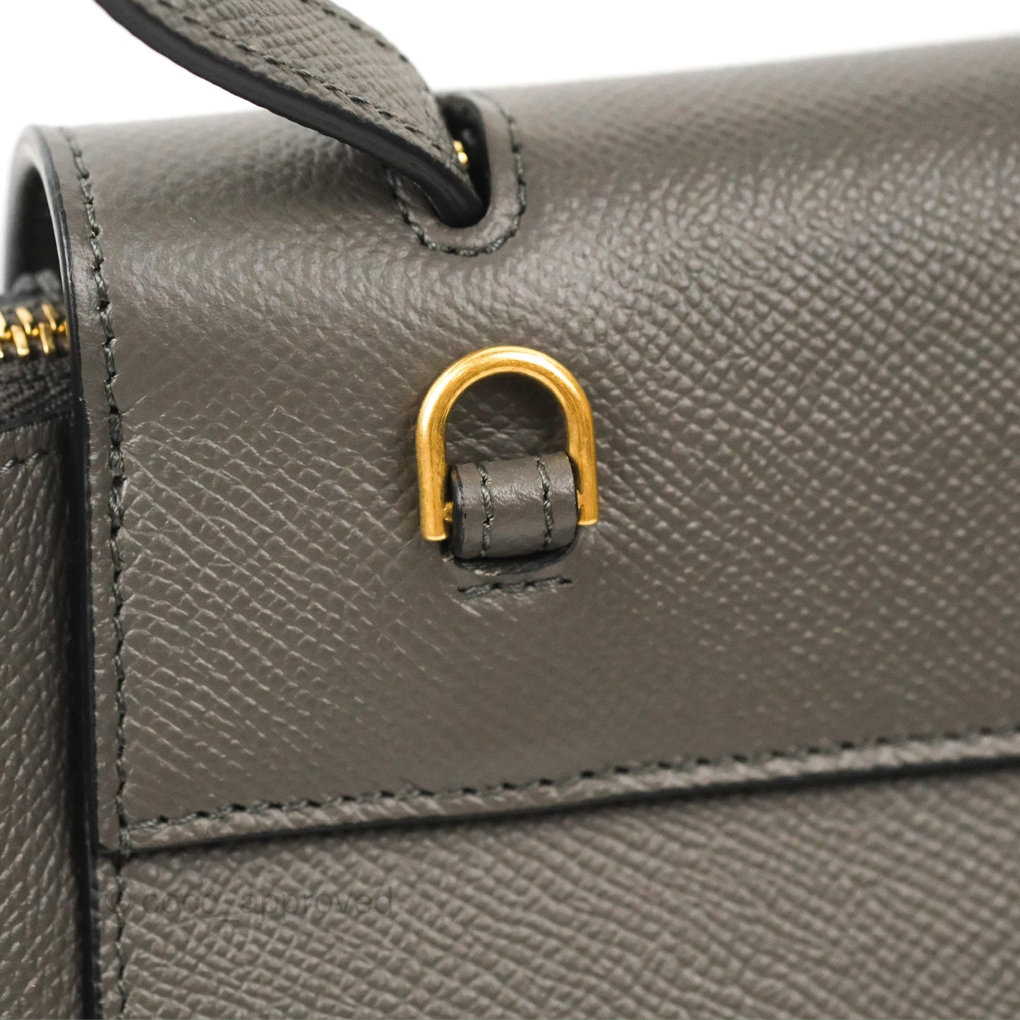 Celine Nano Belt Bag Grey Grained Calfskin Gold Hardware