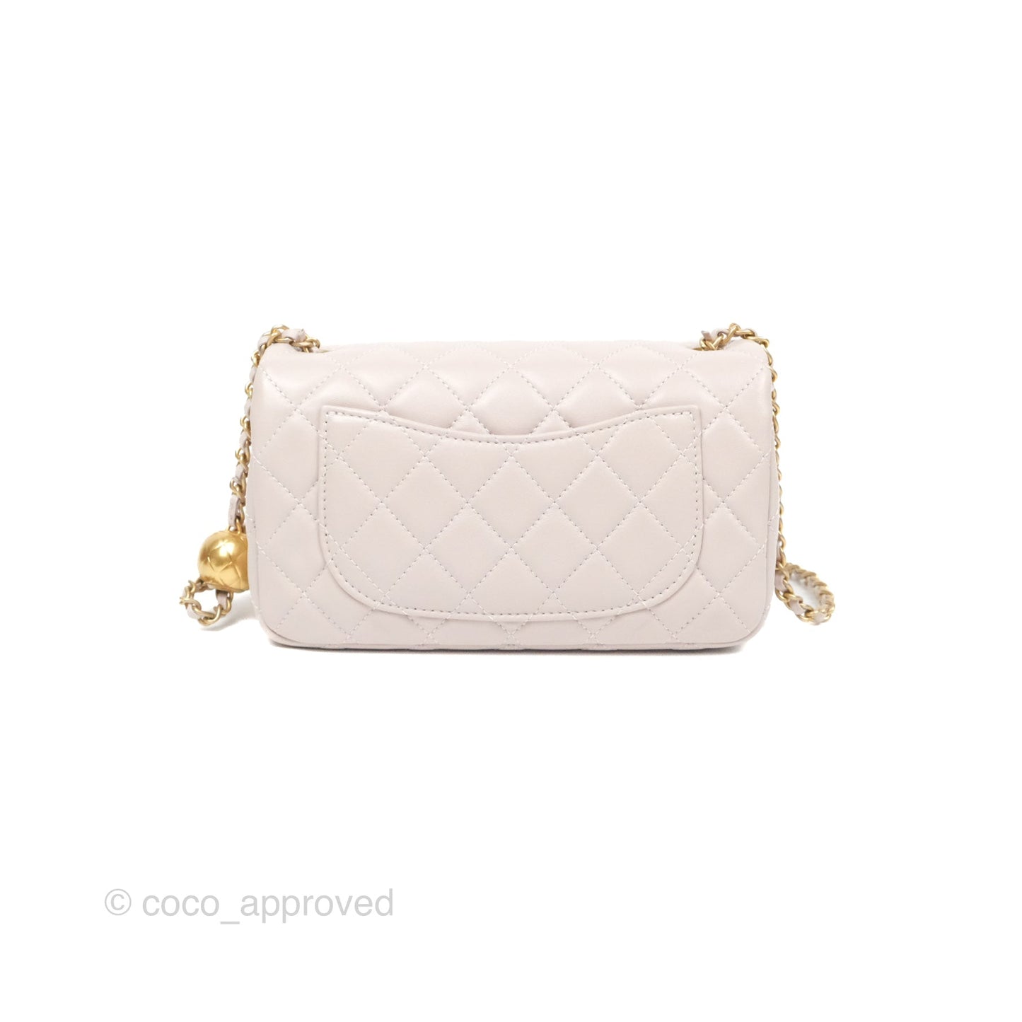 Chanel Mini Rectangular Pearl Crush Light Lilac Lambskin Aged Gold Hardware
