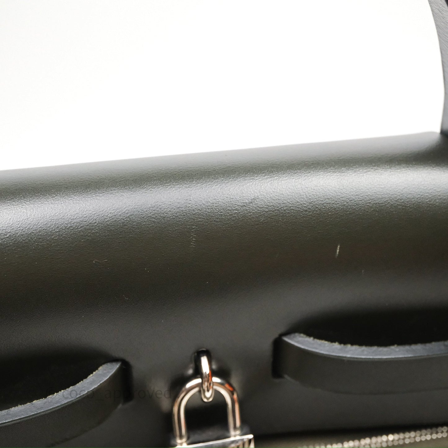 Hermès Herbag Zip 31 Khaki Canvas Palladium Hardware