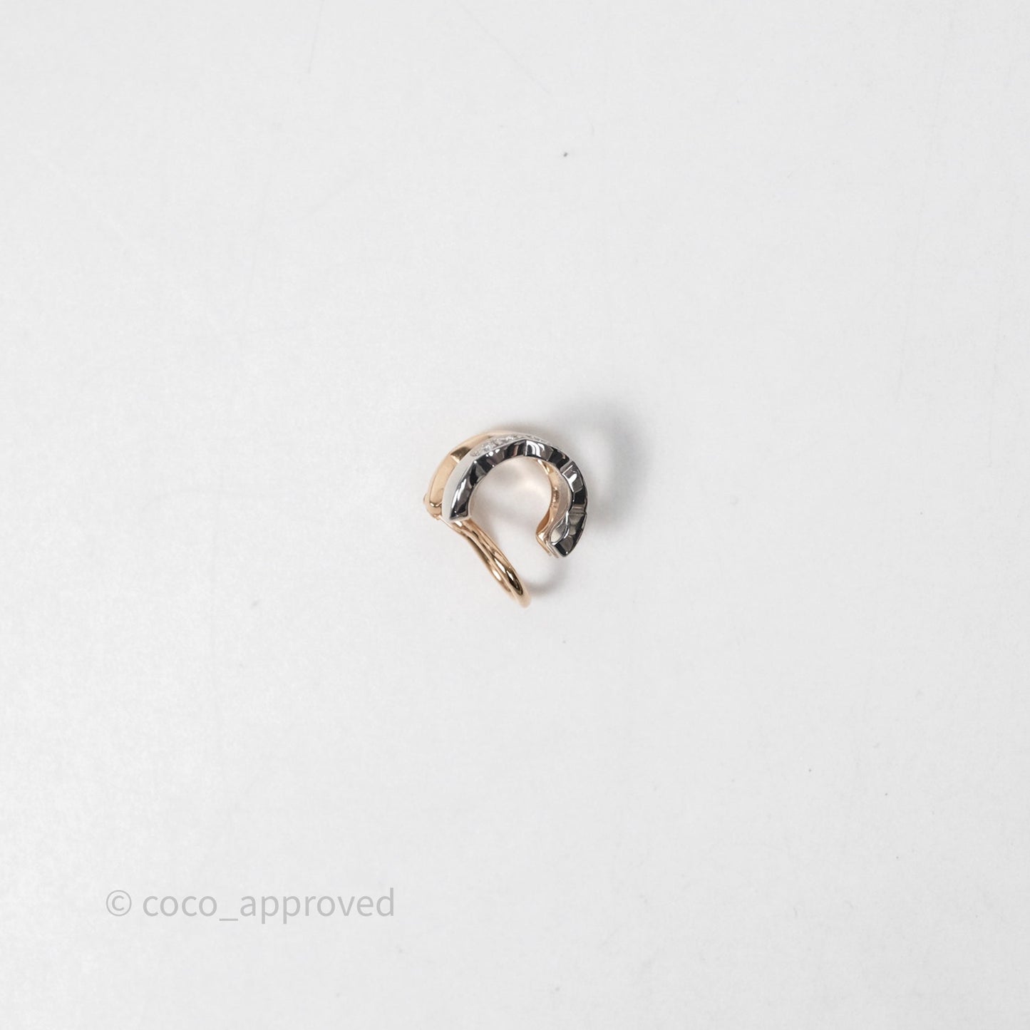 Chanel Coco Crush Single Ear Clip 18K White & Beige Gold Diamonds