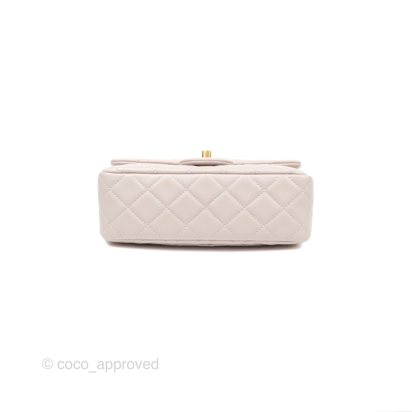 Chanel Mini Rectangular Pearl Crush Light Lilac Lambskin Aged Gold Hardware