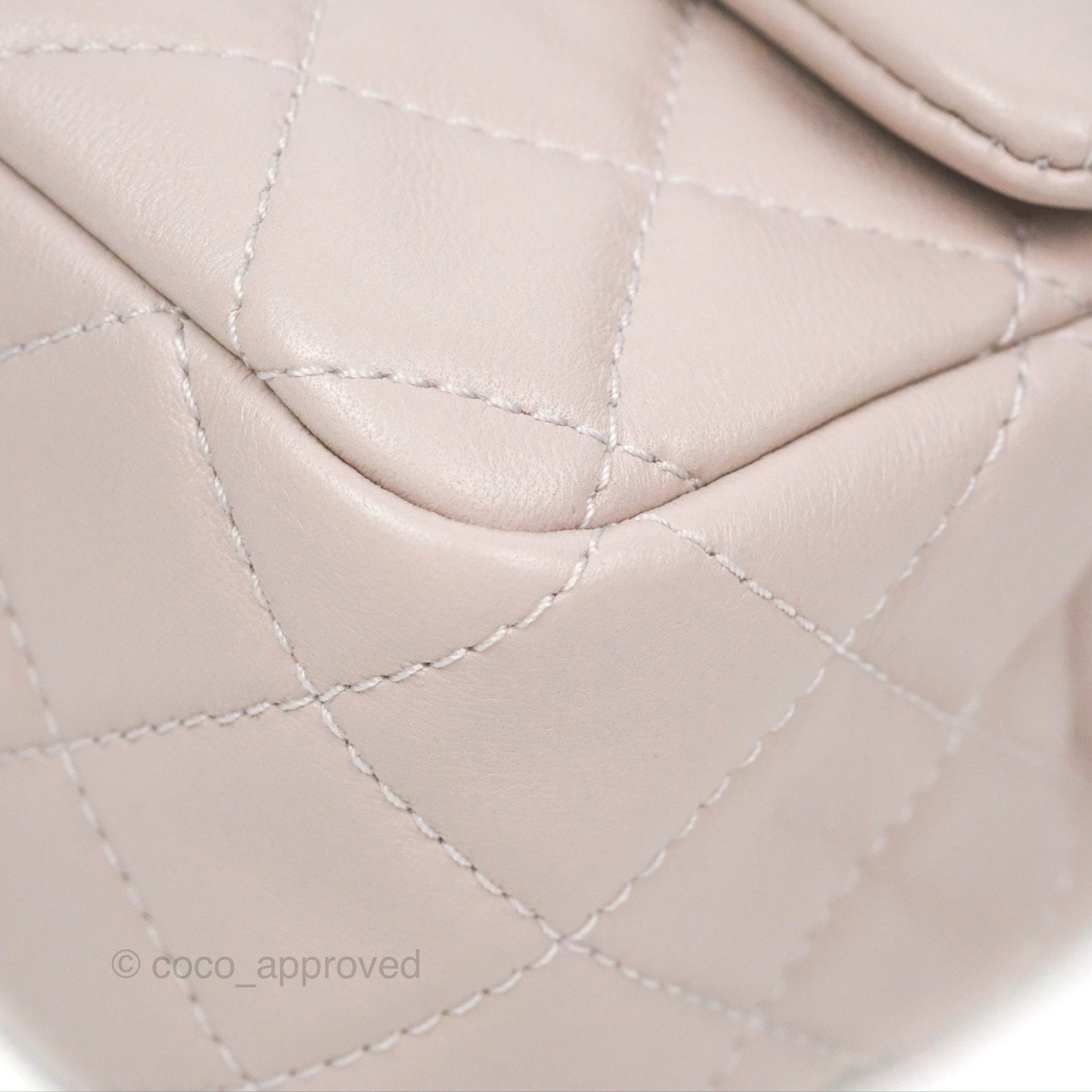 Chanel Mini Rectangular Pearl Crush Light Lilac Lambskin Aged Gold Hardware