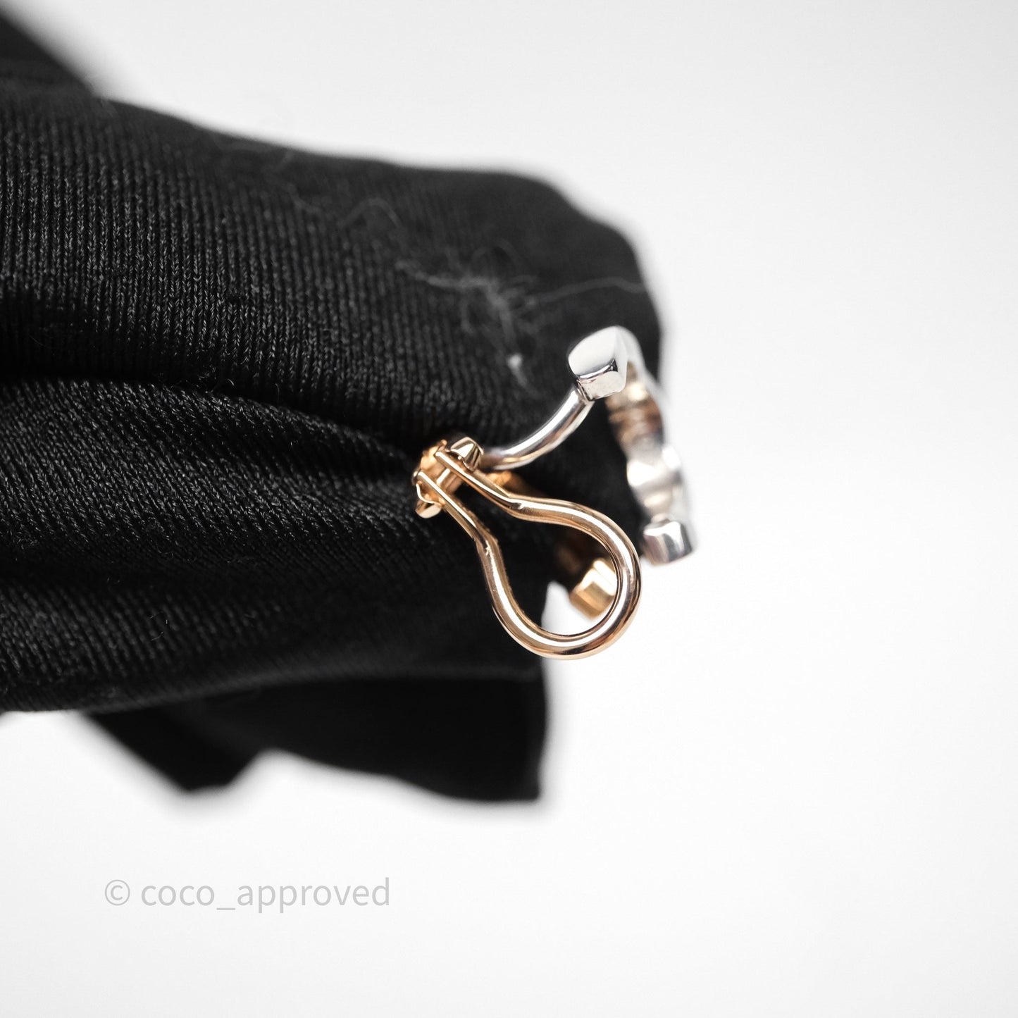 Chanel Coco Crush Single Ear Clip 18K White & Beige Gold Diamonds