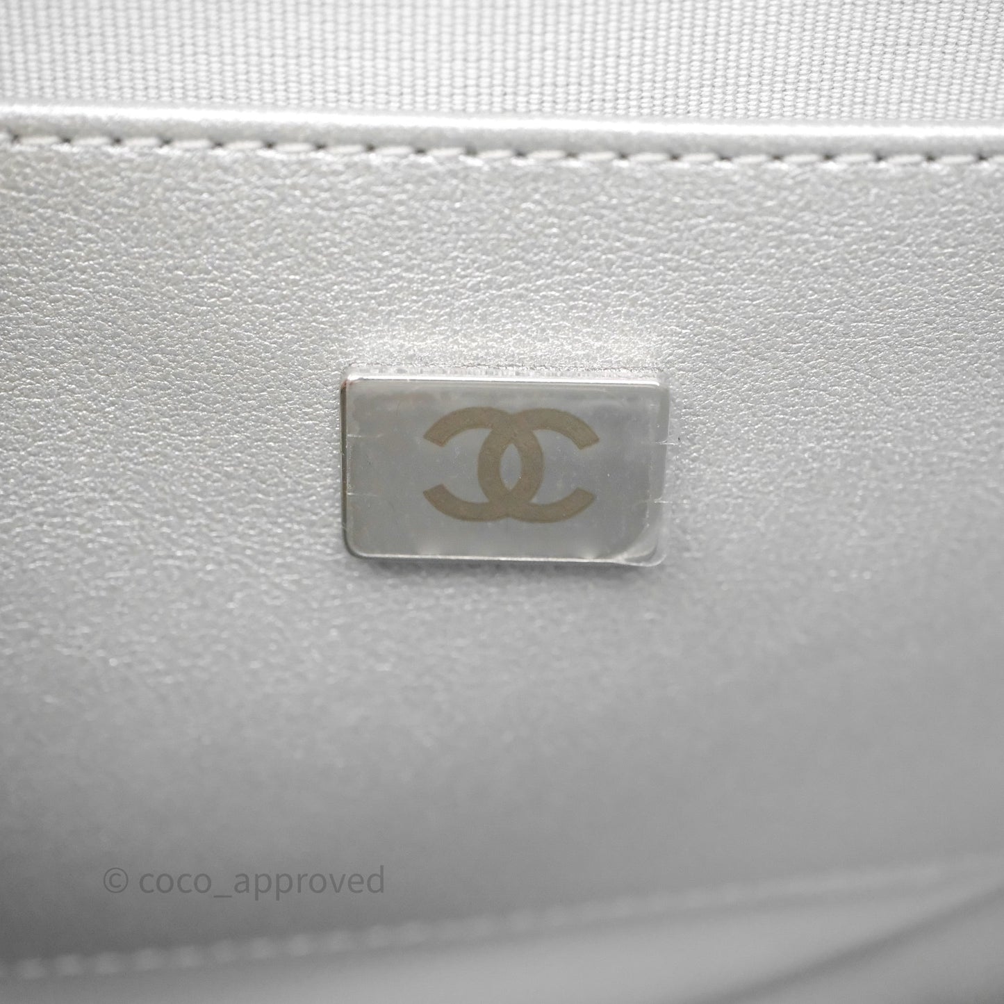 Chanel Large Heart Bag Metallic Silver Lambskin Silver Hardware 25B