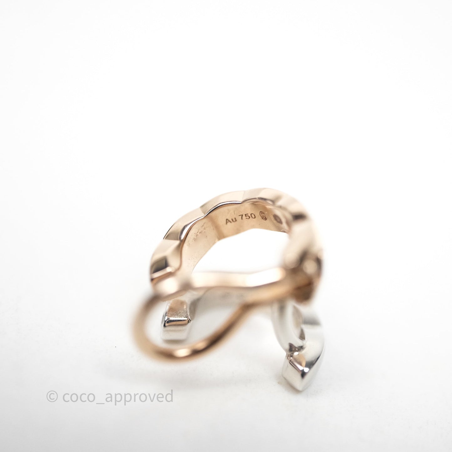 Chanel Coco Crush Single Ear Clip 18K White & Beige Gold Diamonds