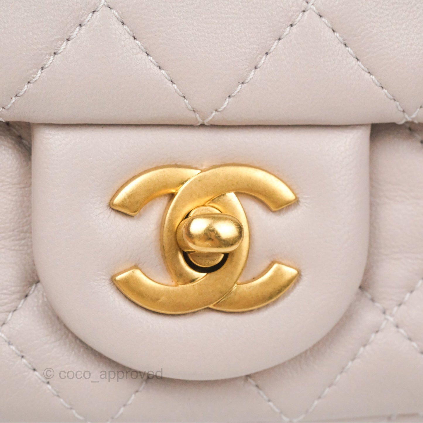 Chanel Mini Rectangular Pearl Crush Light Lilac Lambskin Aged Gold Hardware