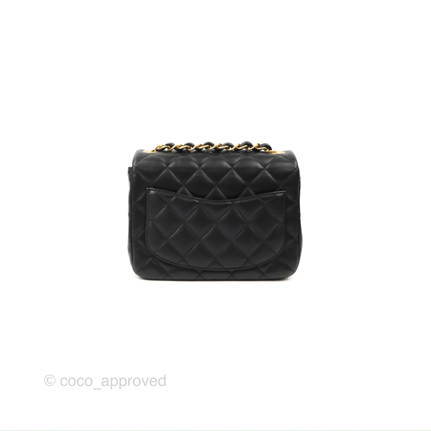 Chanel Mini Square Black Lambskin Gold Hardware