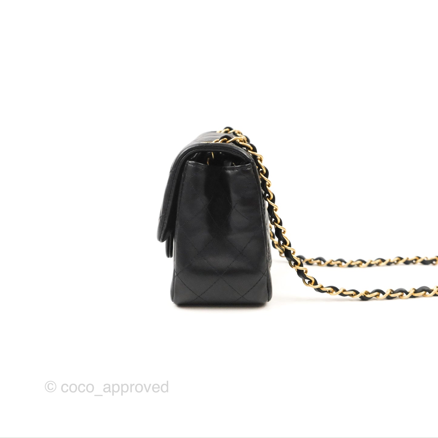 Chanel Mini Square Black Lambskin Gold Hardware