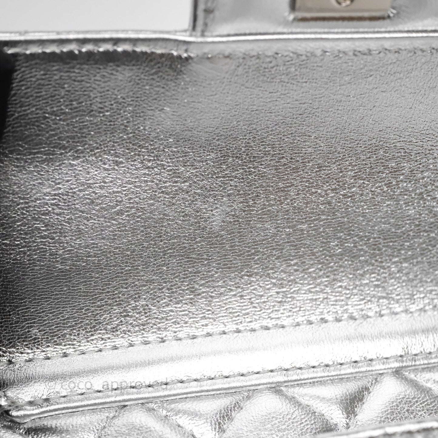 Chanel Large Heart Bag Metallic Silver Lambskin Silver Hardware 25B