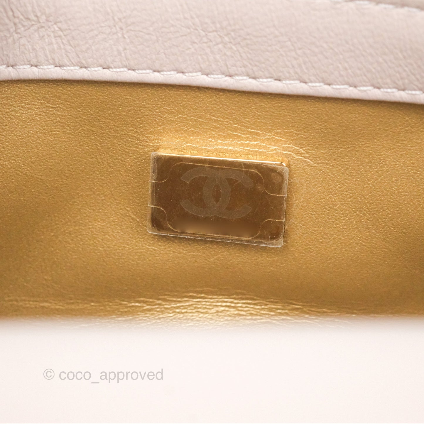 Chanel Mini Rectangular Pearl Crush Light Lilac Lambskin Aged Gold Hardware