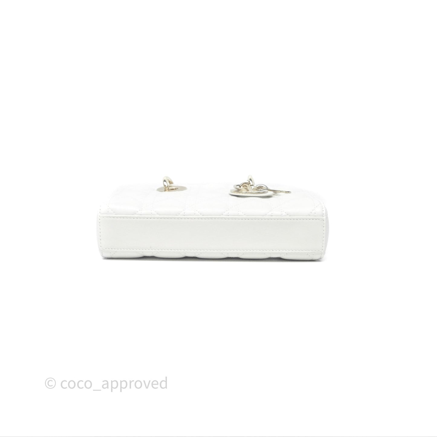 Dior Small Lady D-Joy Bag Ivory White Lambskin Cannage Gold Hardware