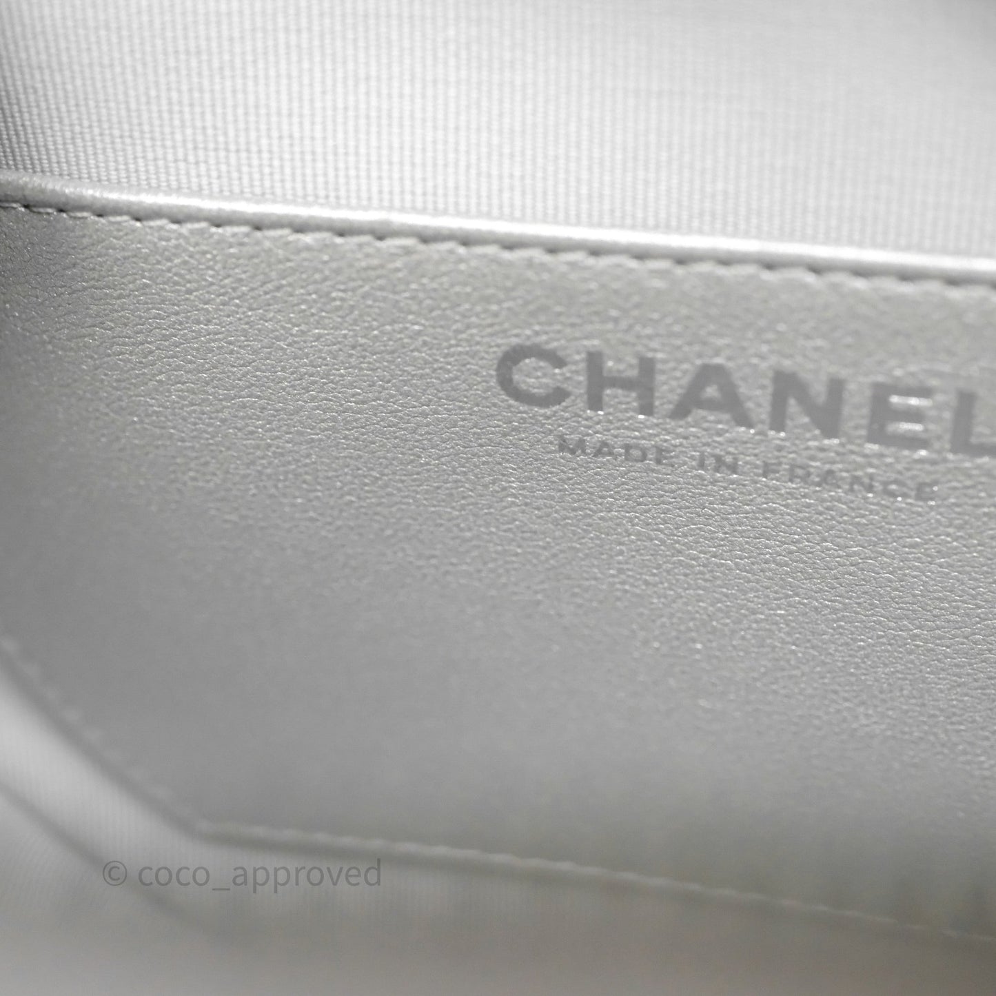 Chanel Large Heart Bag Metallic Silver Lambskin Silver Hardware 25B