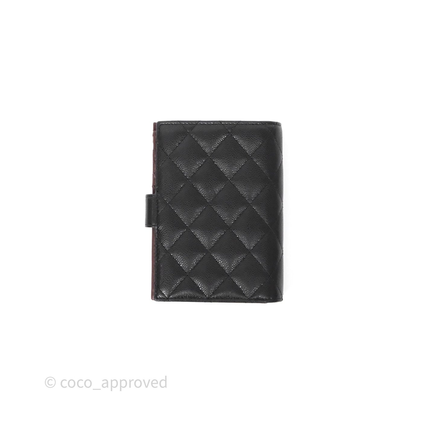 Chanel Classic Quilted Passport Holder Black Caviar Gold Hardware