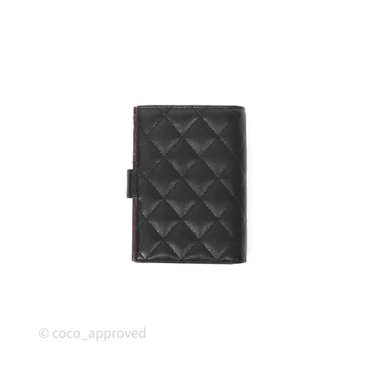 Chanel Classic Quilted Passport Holder Black Caviar Gold Hardware