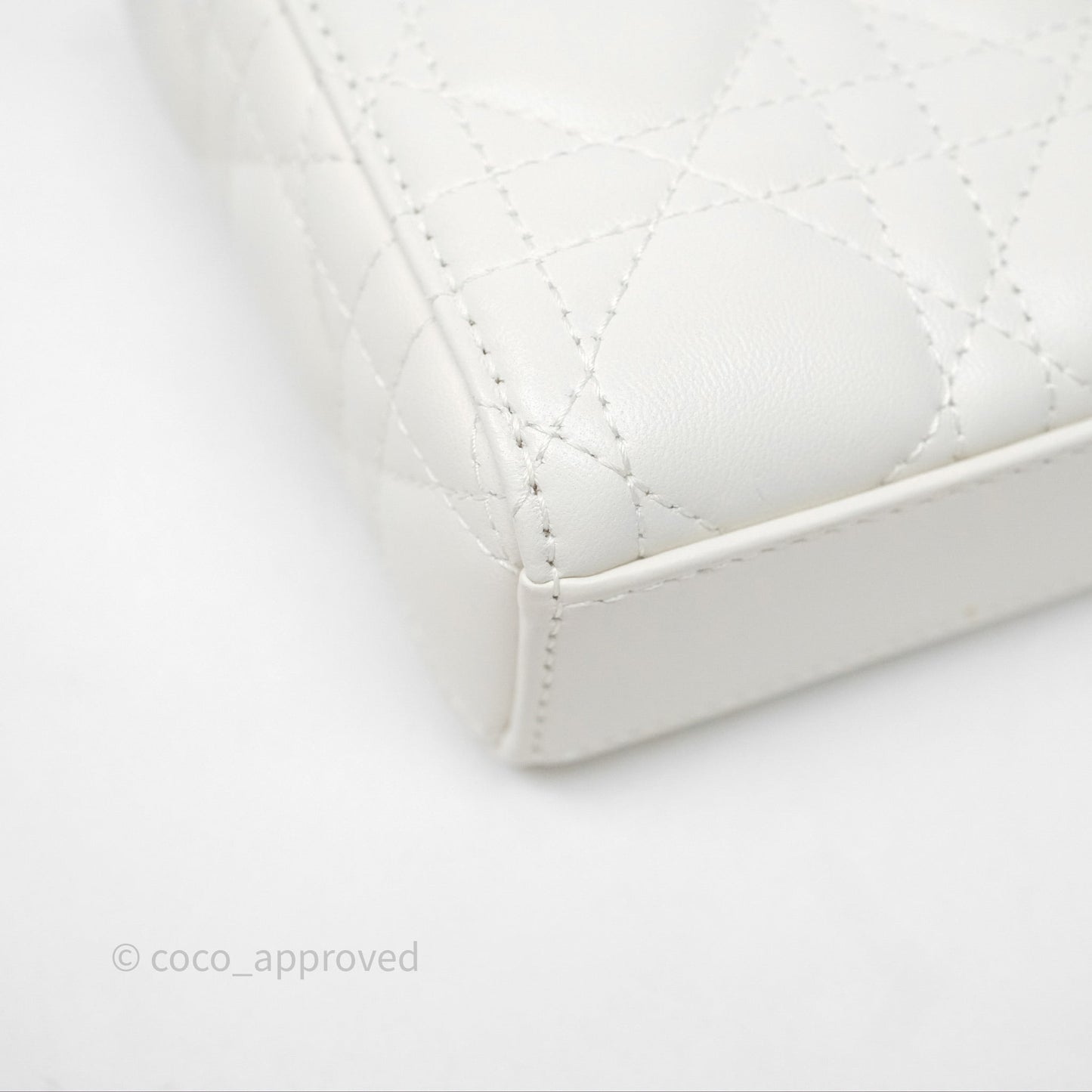 Dior Small Lady D-Joy Bag Ivory White Lambskin Cannage Gold Hardware