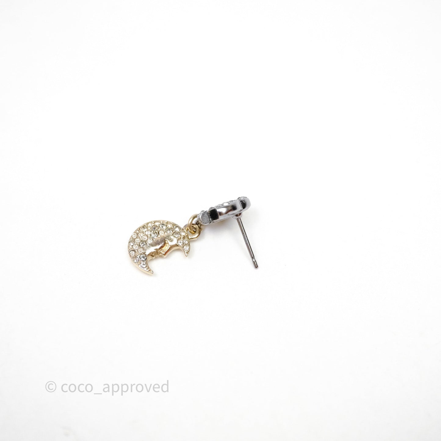 Chanel CC Crystals Moon Star Drop Earrings 17B