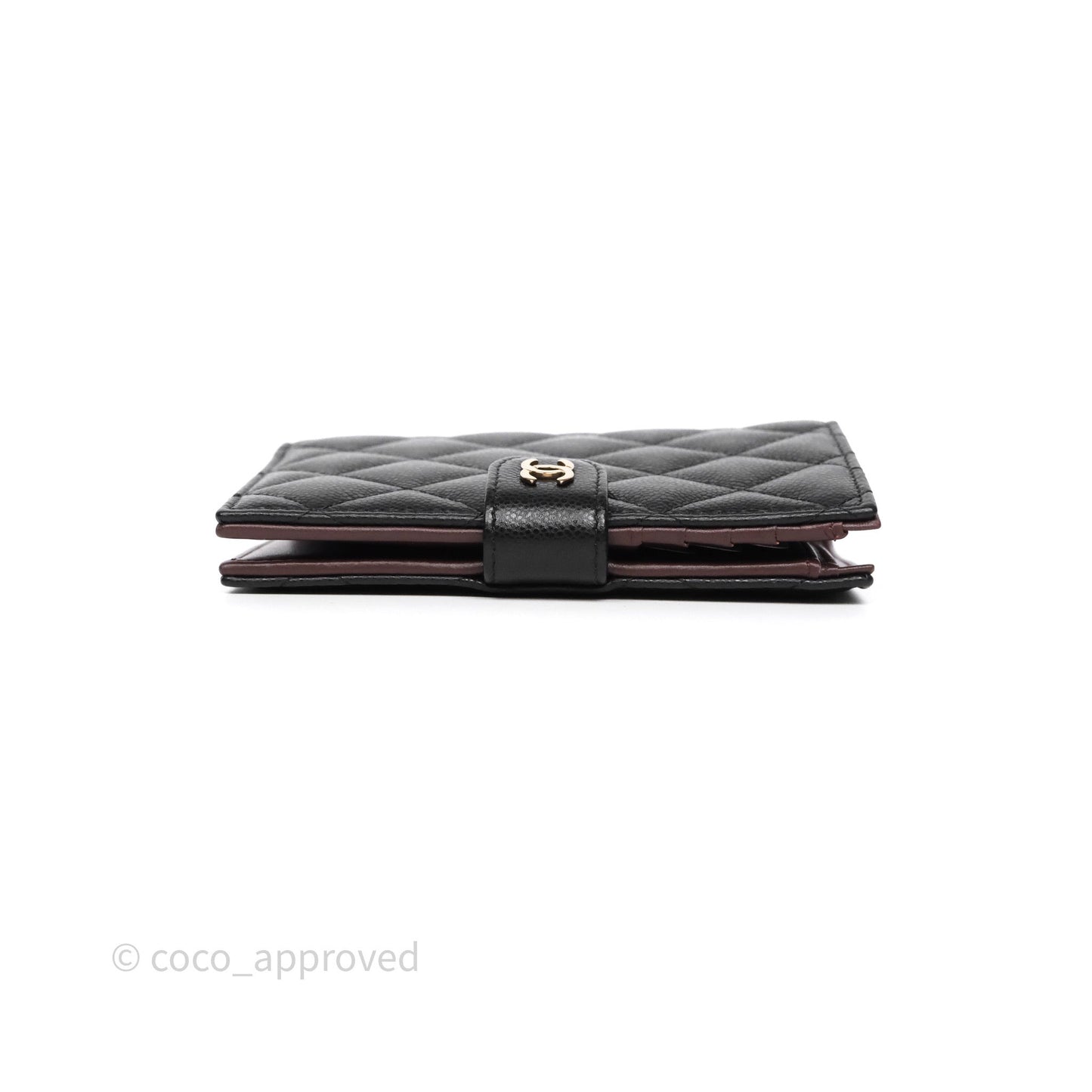 Chanel Classic Quilted Passport Holder Black Caviar Gold Hardware
