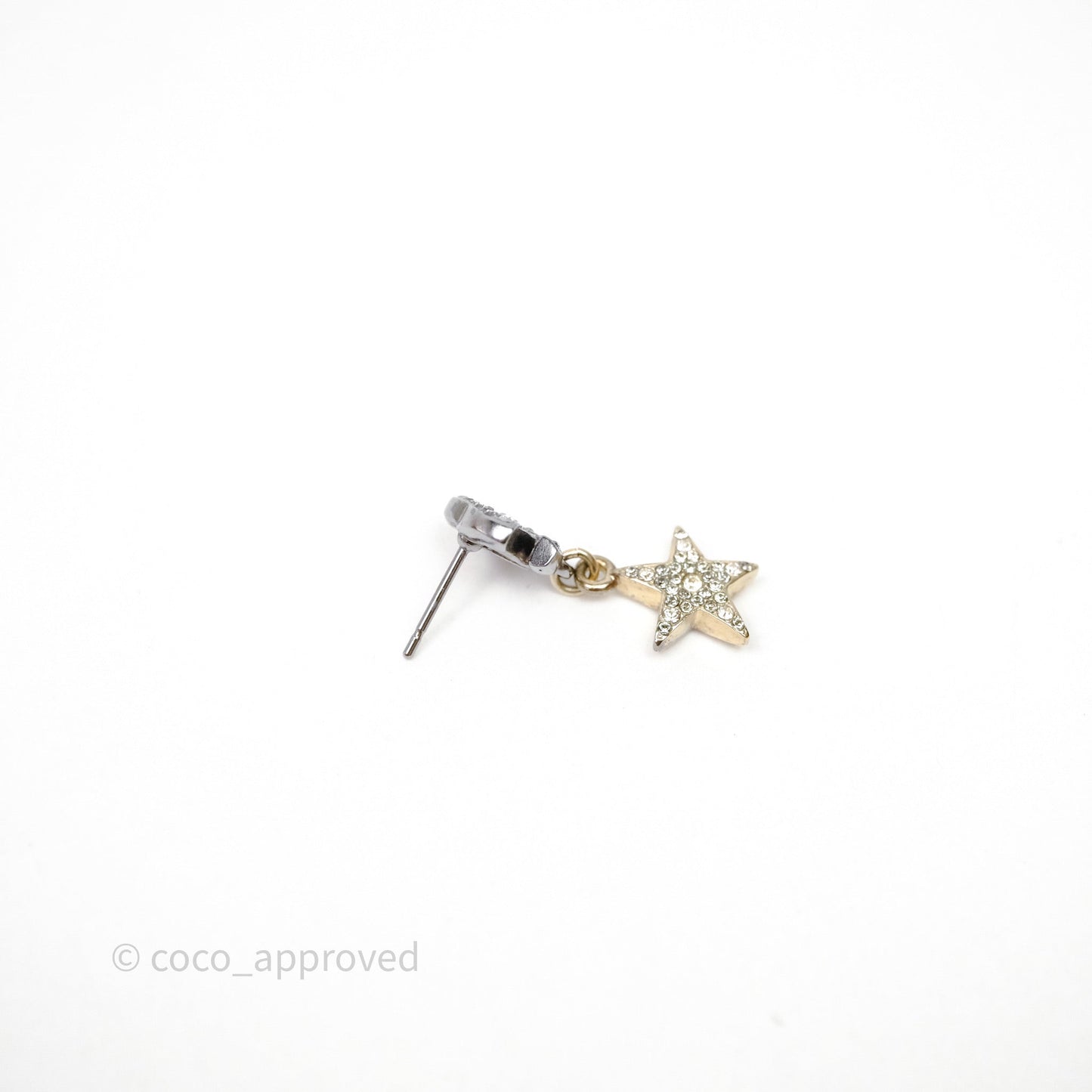 Chanel CC Crystals Moon Star Drop Earrings 17B