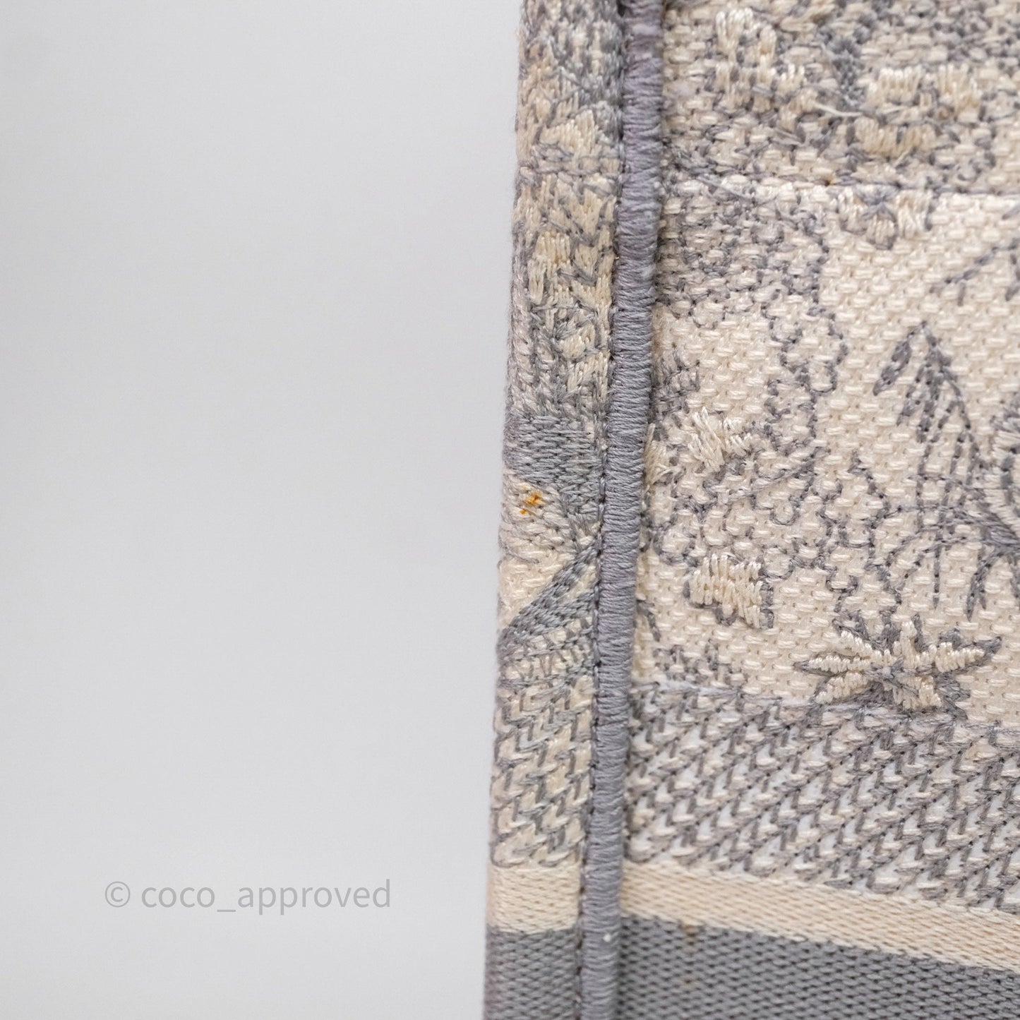 Christian Dior Medium (Old Small) Embroidered Toile De Jouy Light Grey Canvas Book Tote