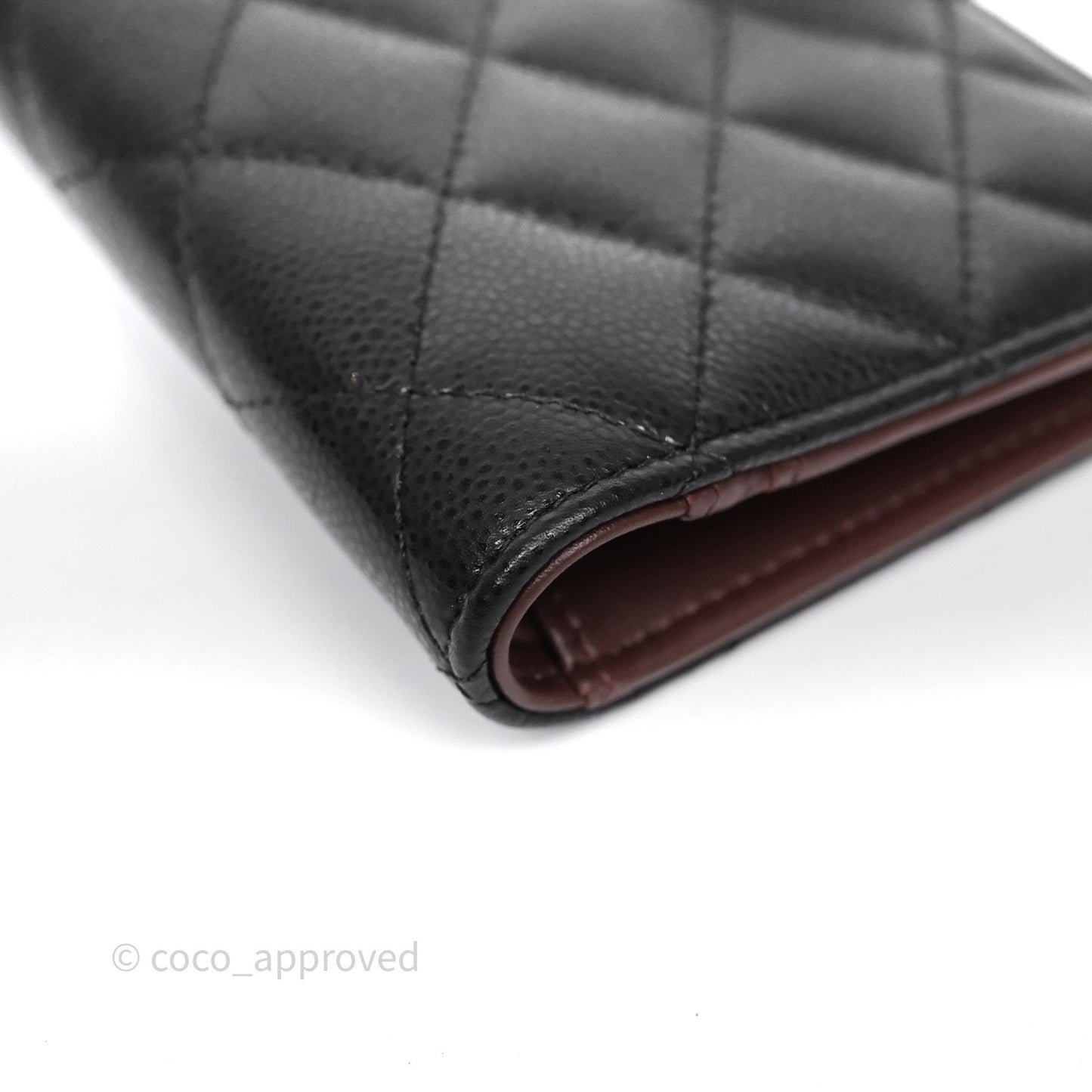 Chanel Classic Quilted Passport Holder Black Caviar Gold Hardware