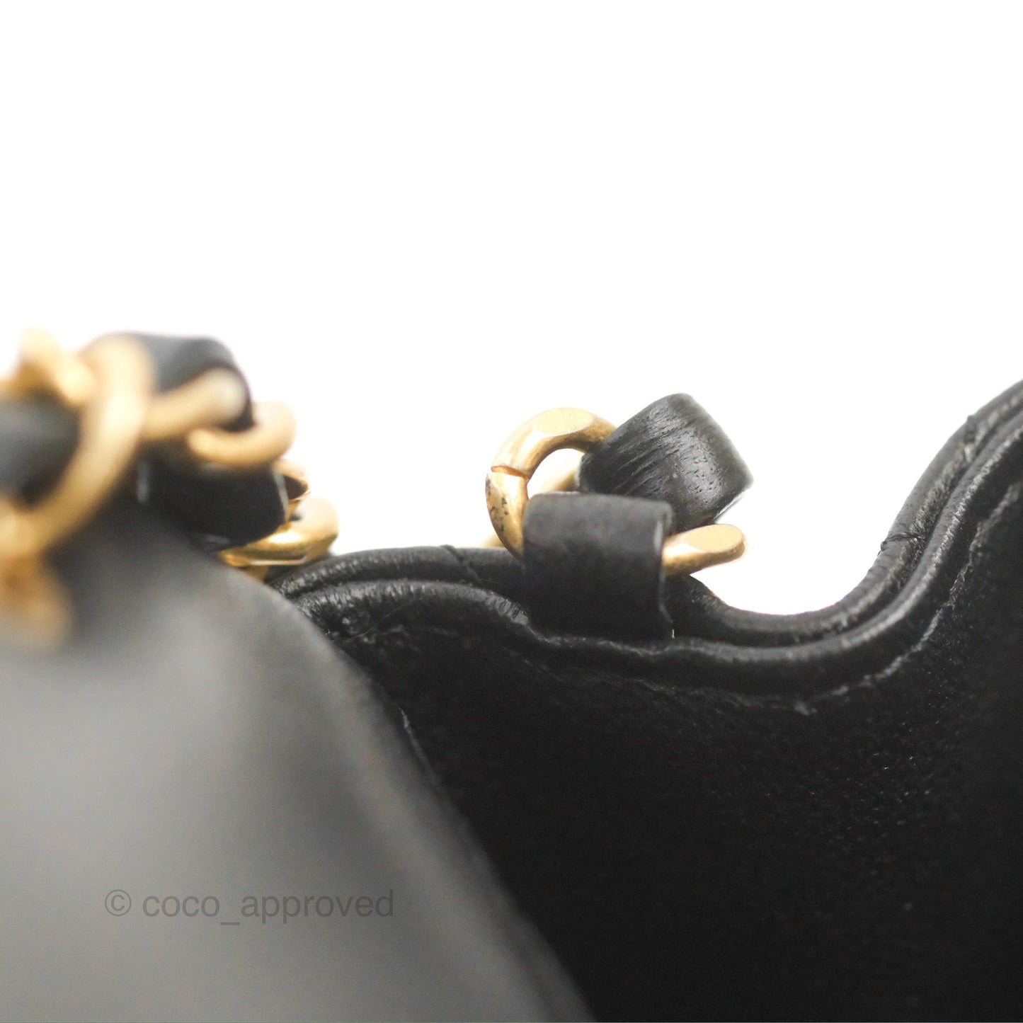 Chanel Mini Square Black Lambskin Gold Hardware