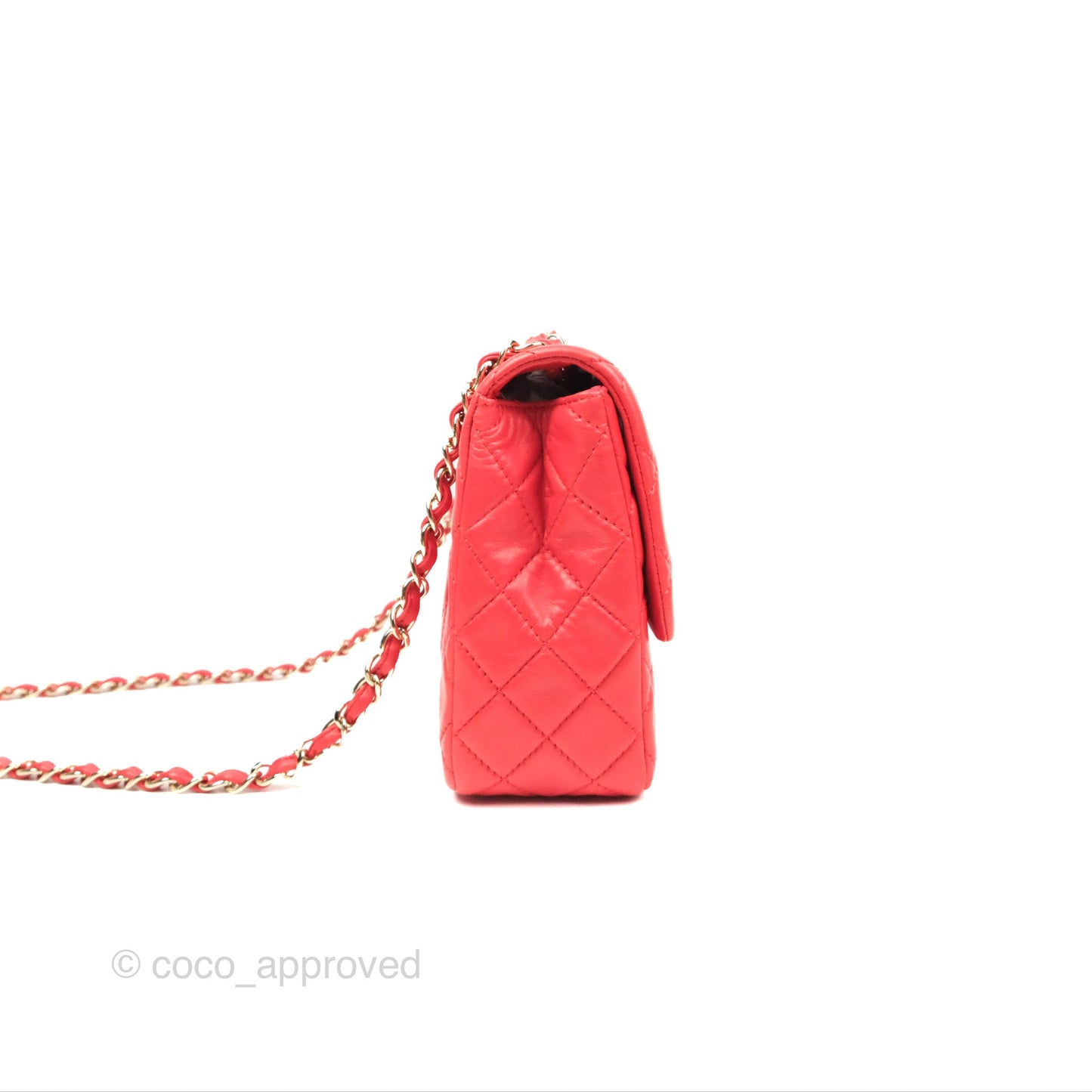 Chanel Jumbo Single Flap Quilted Red Lambskin Gold Hardware