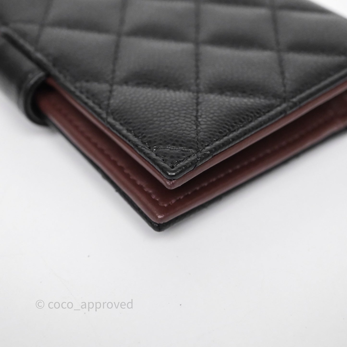 Chanel Classic Quilted Passport Holder Black Caviar Gold Hardware
