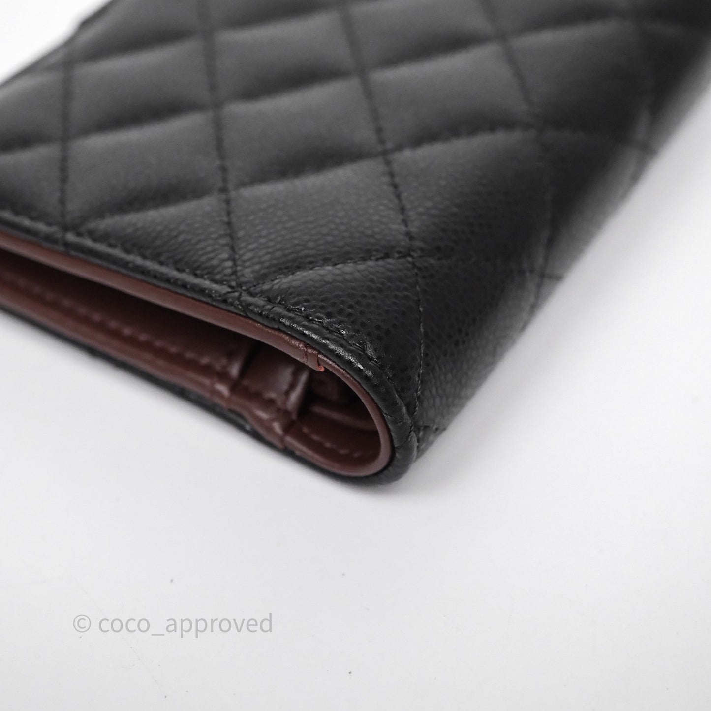 Chanel Classic Quilted Passport Holder Black Caviar Gold Hardware