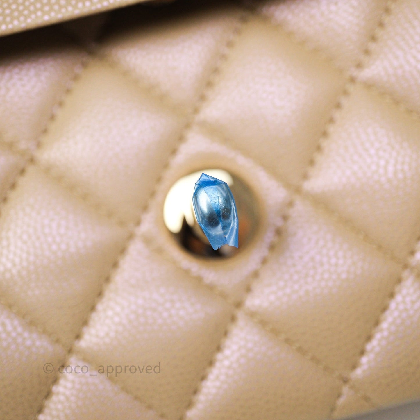 Chanel Classic M/L Medium Flap Quilted Iridescent Dark Beige Caviar Gold Hardware 21S