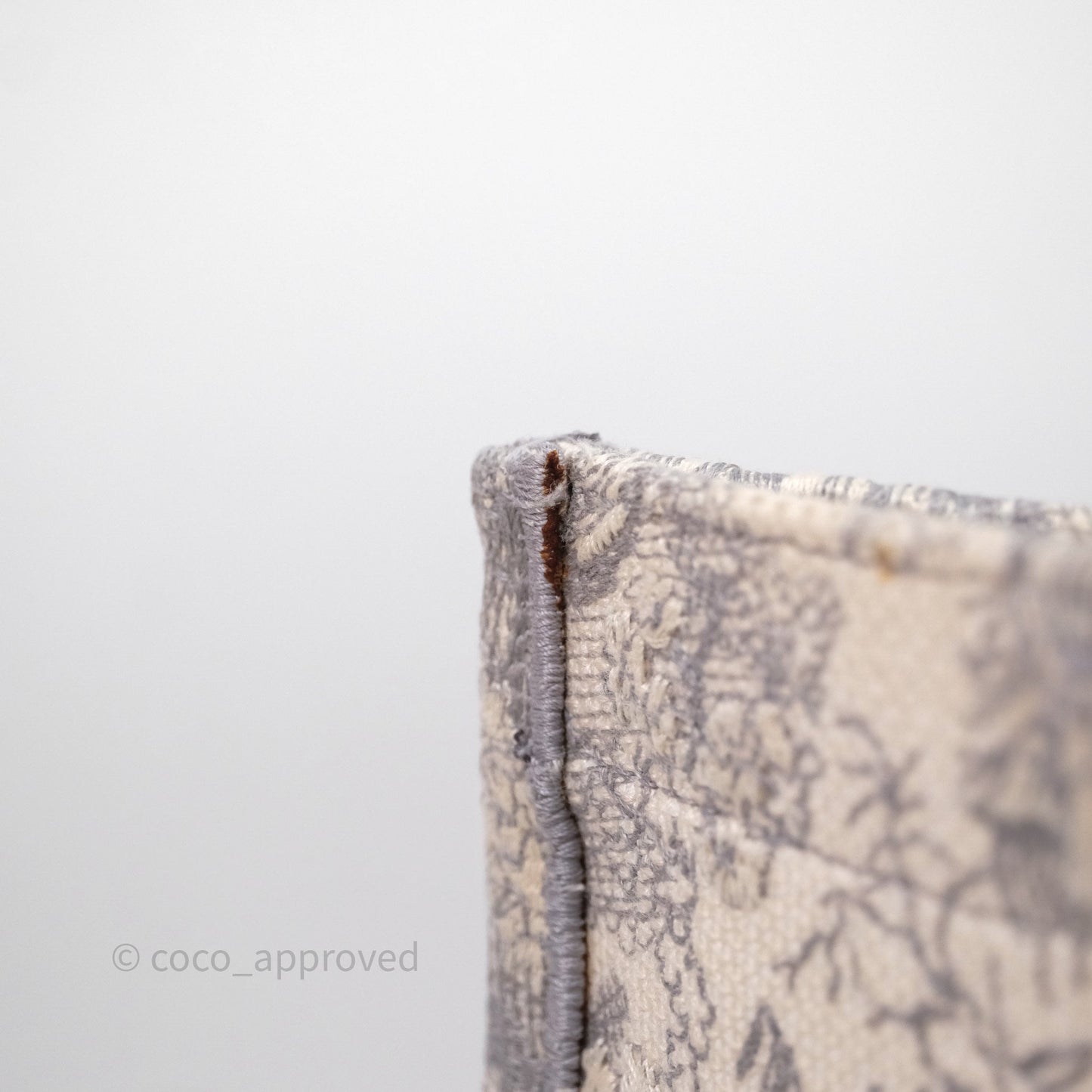 Christian Dior Medium (Old Small) Embroidered Toile De Jouy Light Grey Canvas Book Tote