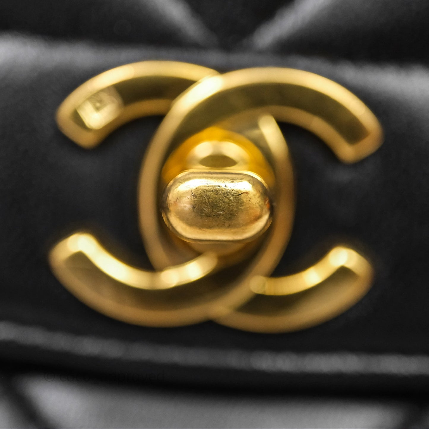 Chanel Vintage Medium Classic Diana Flap Bag Black Lambskin 24K Gold Hardware