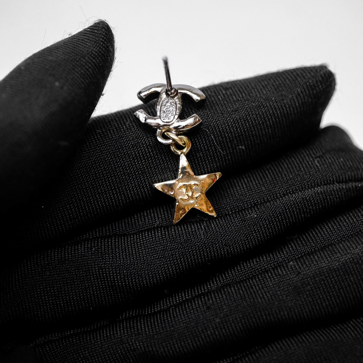 Chanel CC Crystals Moon Star Drop Earrings 17B
