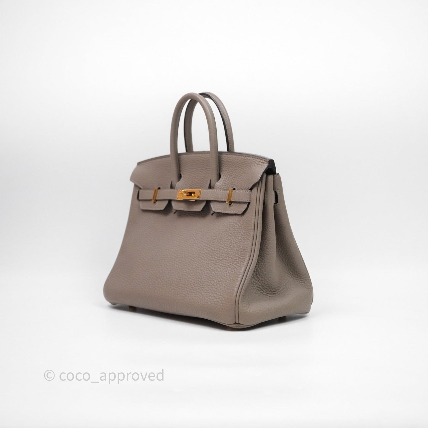 Hermes Birkin 25 Gris Asphalte M8 Togo Gold Hardware