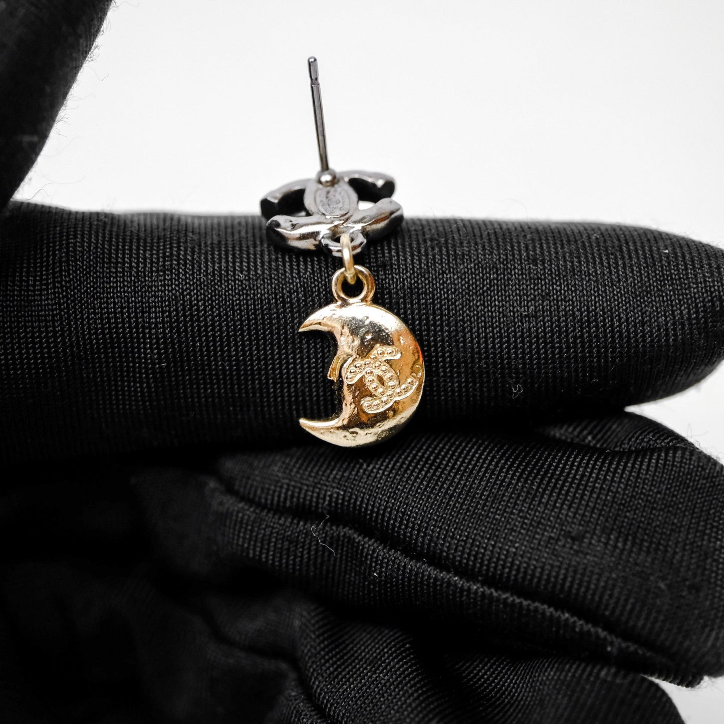 Chanel CC Crystals Moon Star Drop Earrings 17B