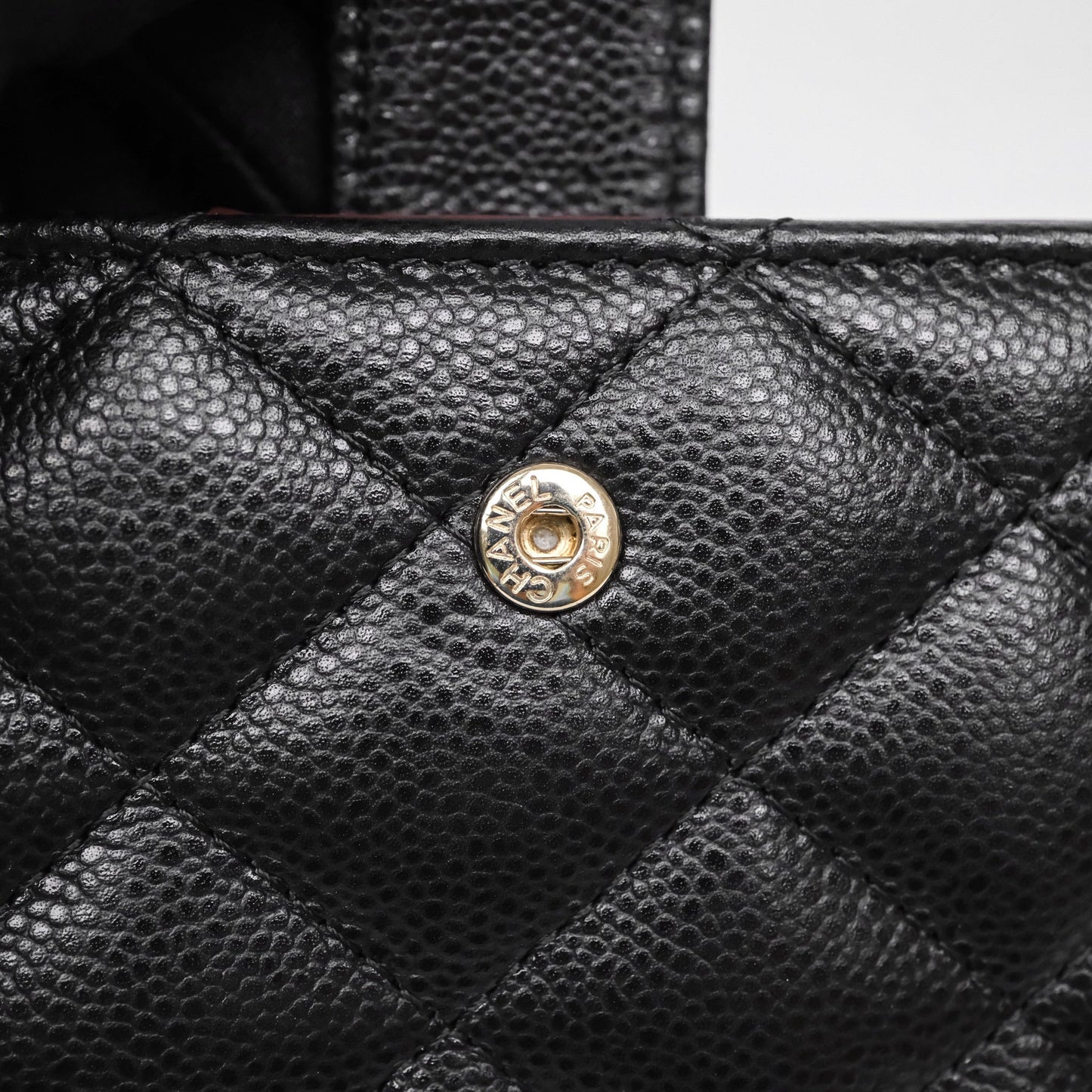 Chanel Classic Quilted Passport Holder Black Caviar Gold Hardware