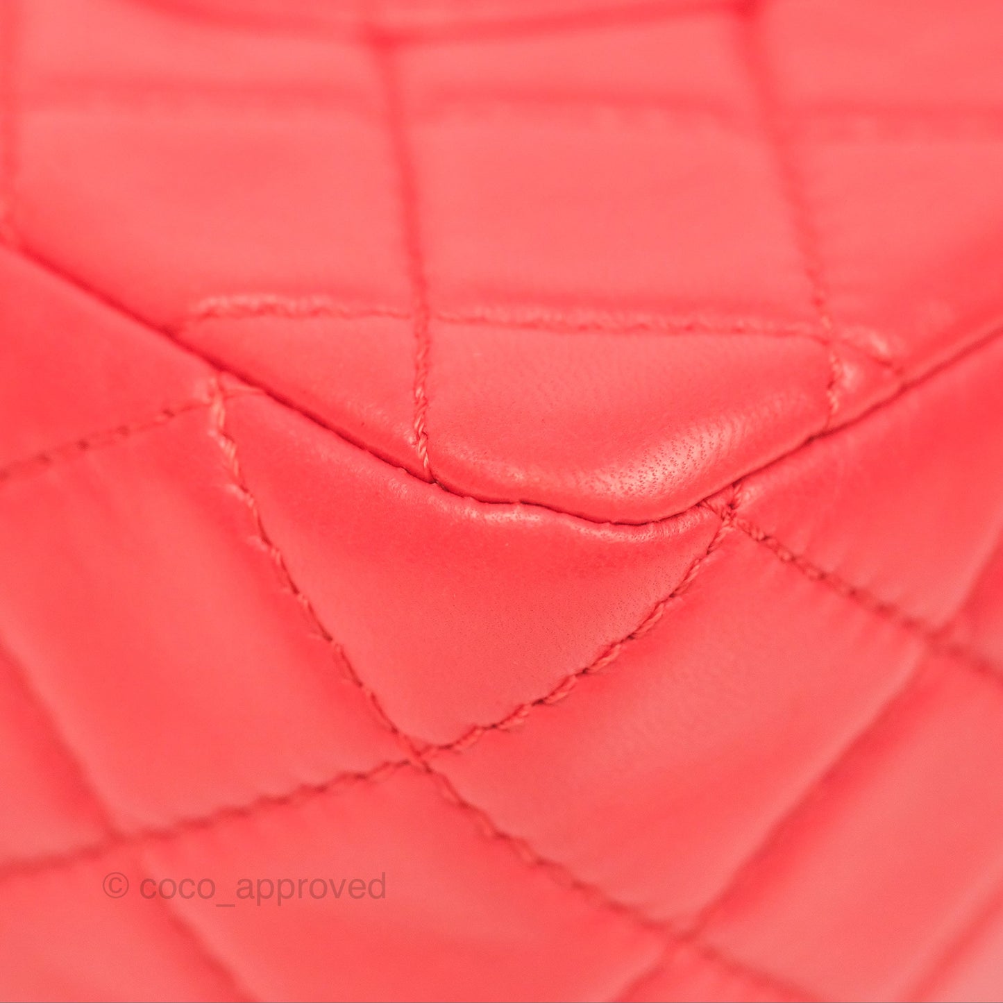 Chanel Jumbo Single Flap Quilted Red Lambskin Gold Hardware