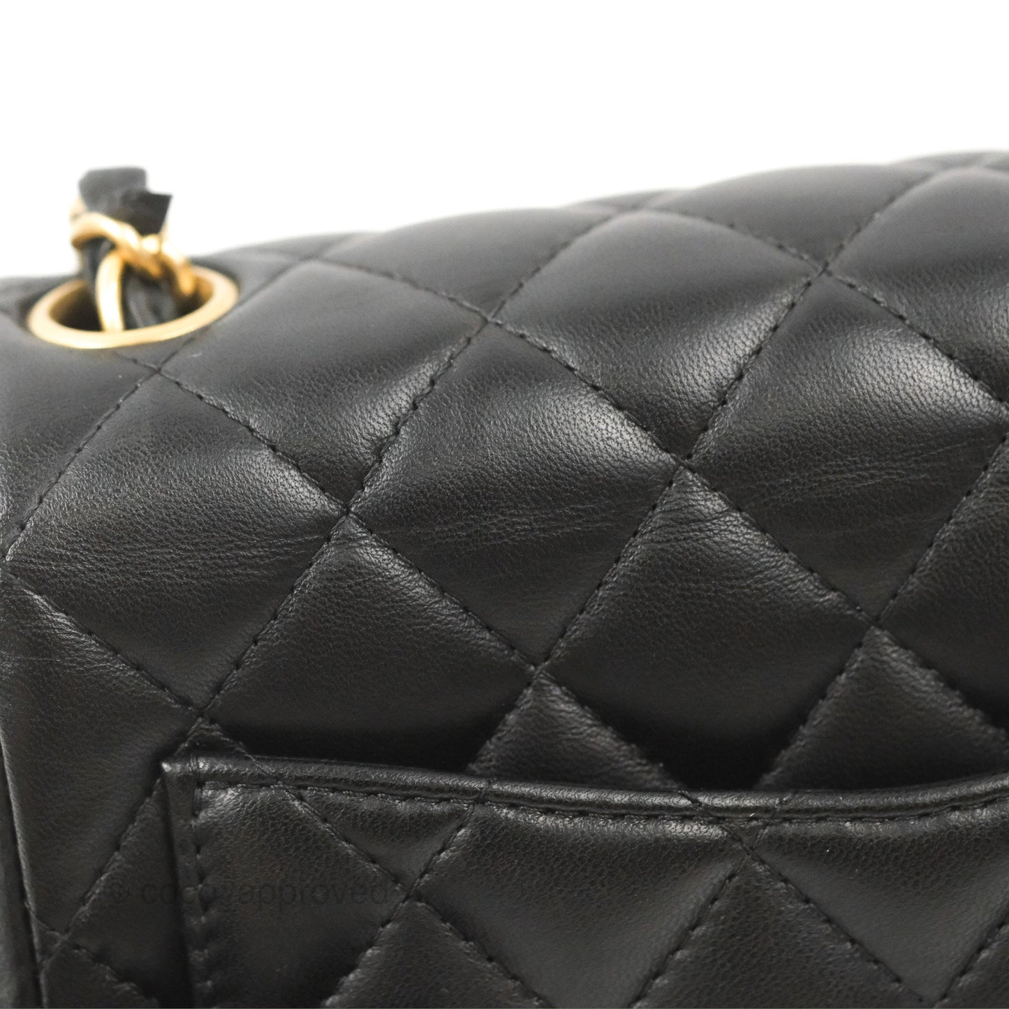 Chanel Mini Square Black Lambskin Gold Hardware