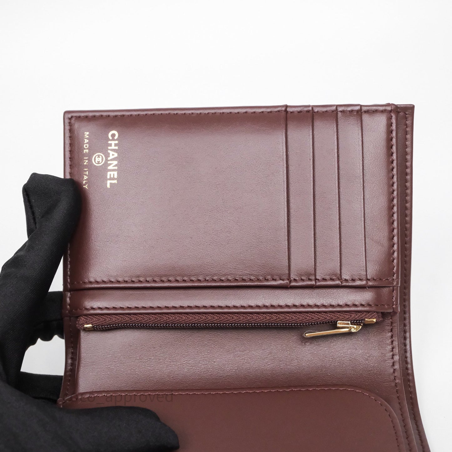 Chanel Classic Quilted Passport Holder Black Caviar Gold Hardware